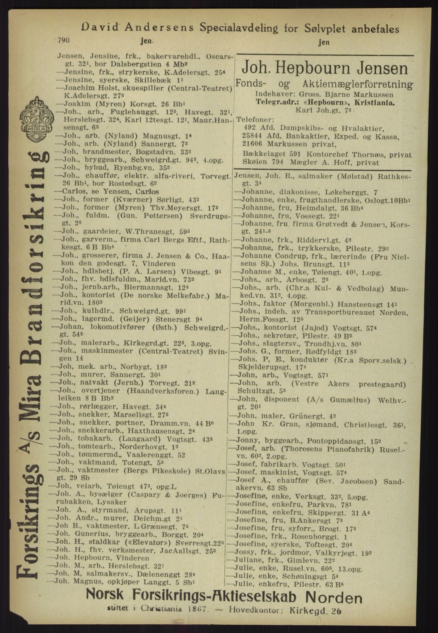 Kristiania/Oslo adressebok, PUBL/-, 1918, s. 815
