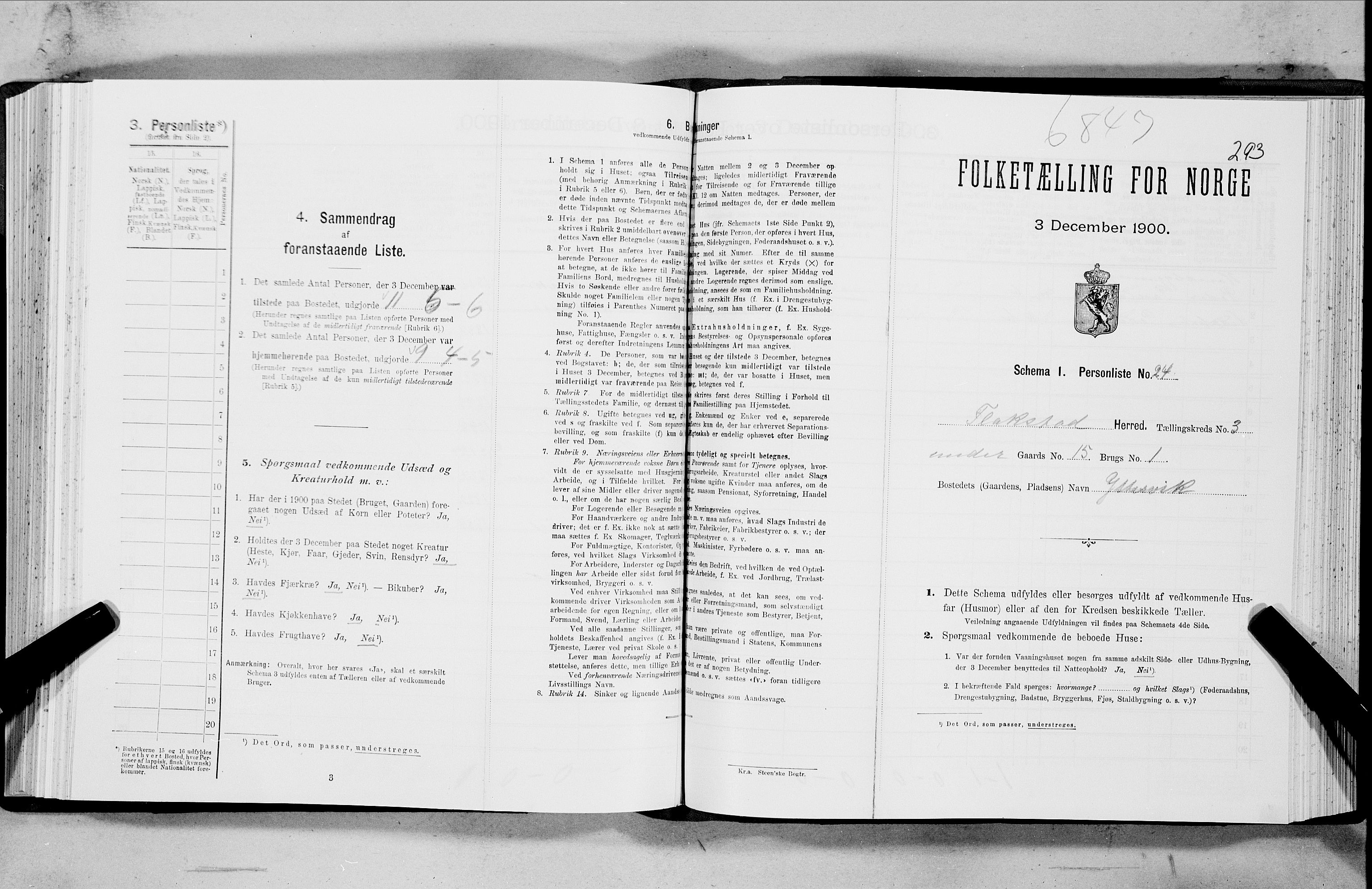 SAT, Folketelling 1900 for 1859 Flakstad herred, 1900, s. 313