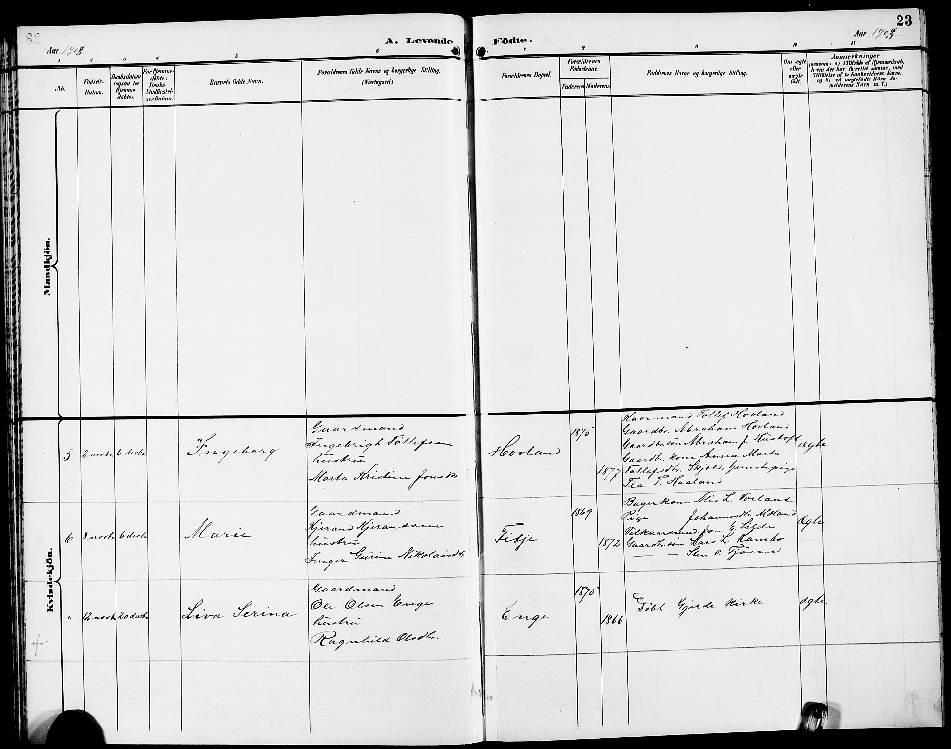 Etne sokneprestembete, AV/SAB-A-75001/H/Hab: Klokkerbok nr. A 6, 1897-1924, s. 23