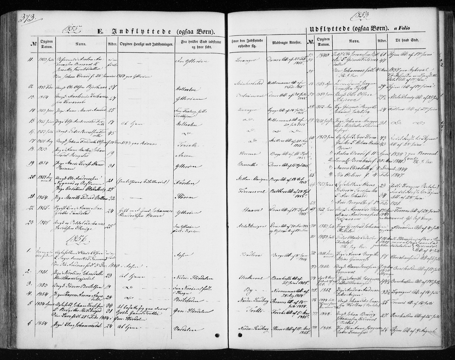 Ministerialprotokoller, klokkerbøker og fødselsregistre - Nord-Trøndelag, SAT/A-1458/717/L0154: Ministerialbok nr. 717A07 /1, 1850-1862, s. 373
