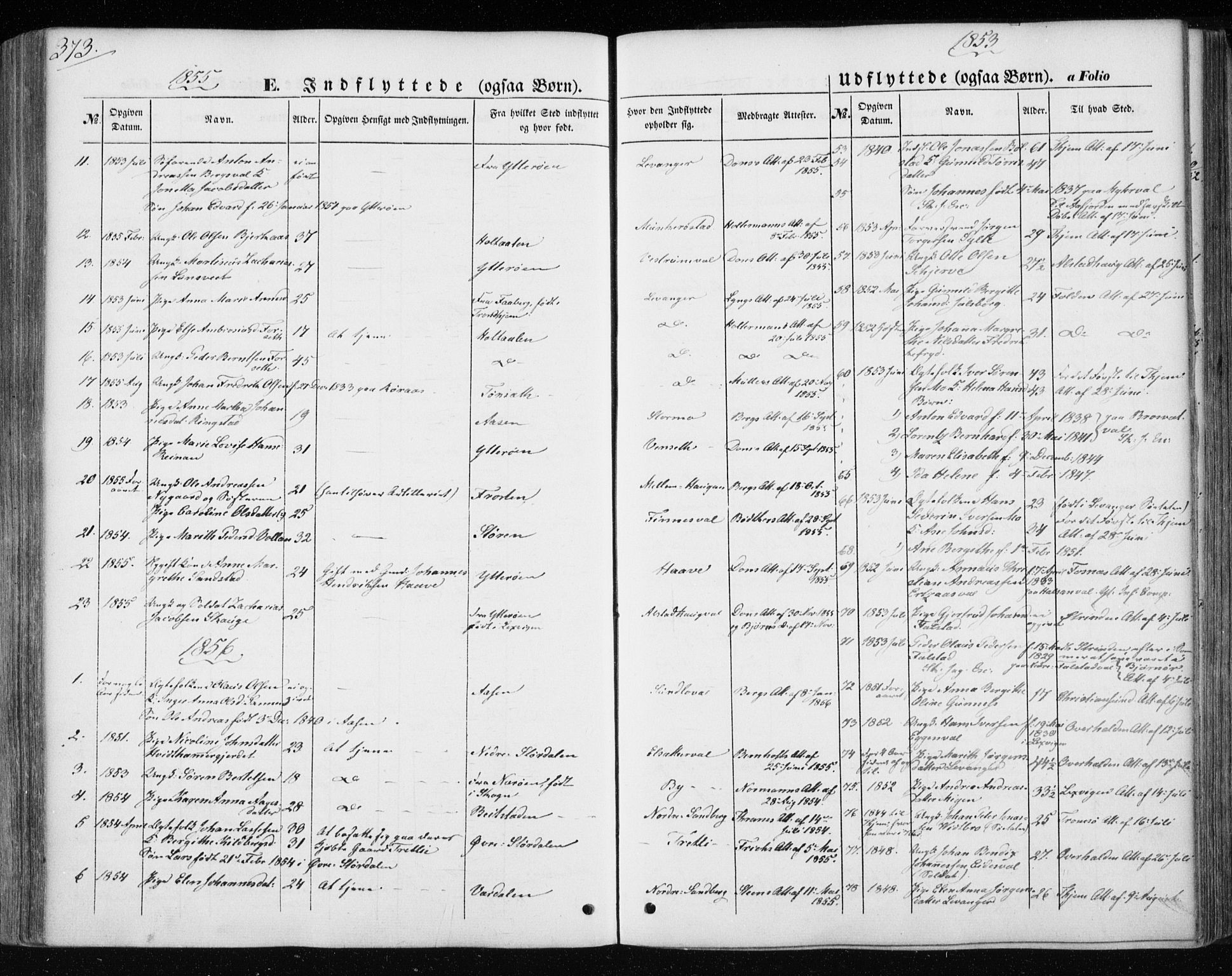 Ministerialprotokoller, klokkerbøker og fødselsregistre - Nord-Trøndelag, AV/SAT-A-1458/717/L0154: Ministerialbok nr. 717A07 /1, 1850-1862, s. 373