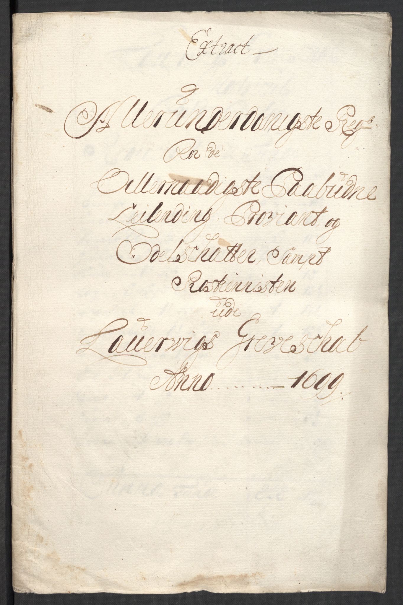 Rentekammeret inntil 1814, Reviderte regnskaper, Fogderegnskap, RA/EA-4092/R33/L1976: Fogderegnskap Larvik grevskap, 1698-1701, s. 102