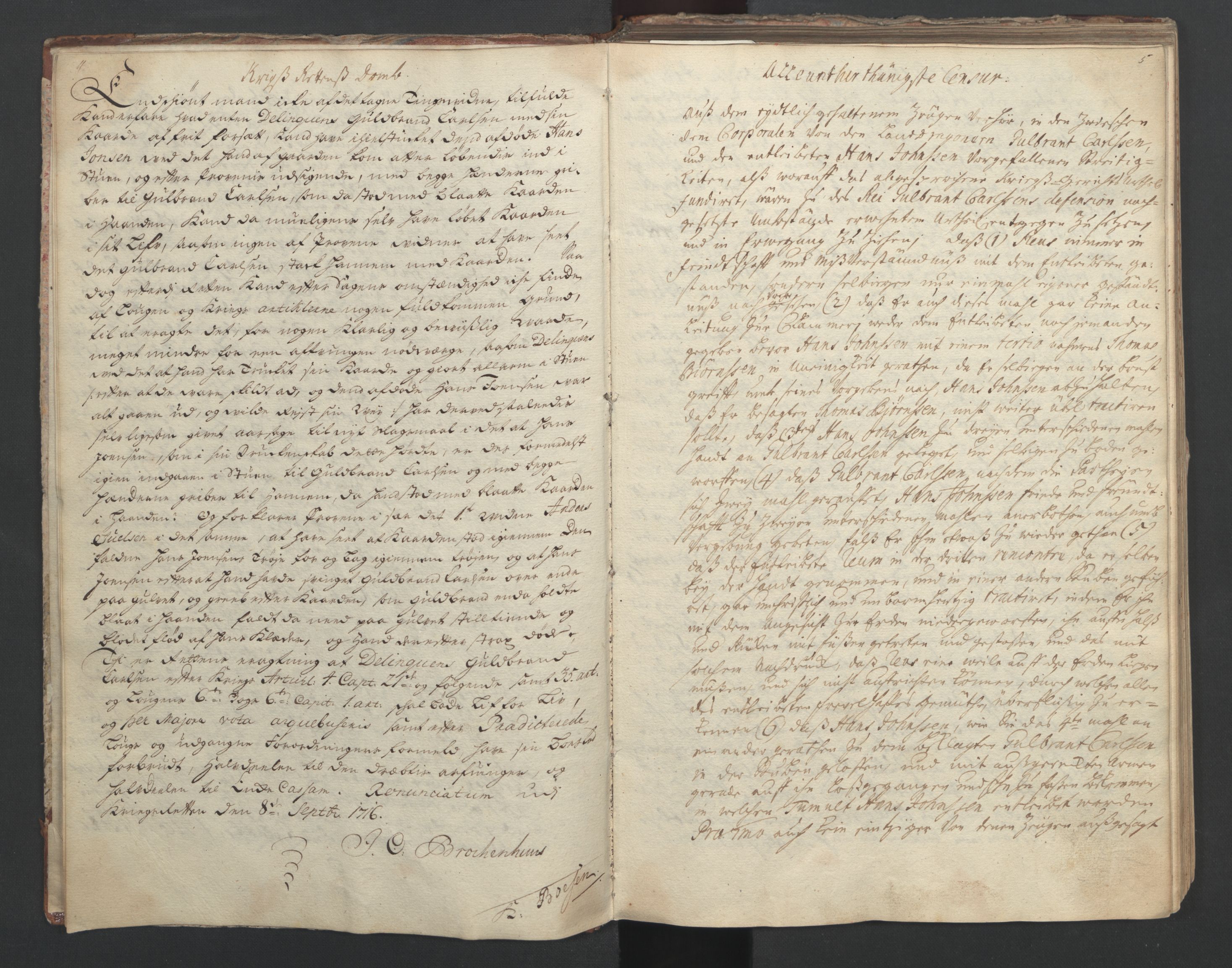 Forsvaret, Generalauditøren, AV/RA-RAFA-1772/F/Fg/Fga/L0003: Justitsprotokoller, 1716-1720, s. 4-5