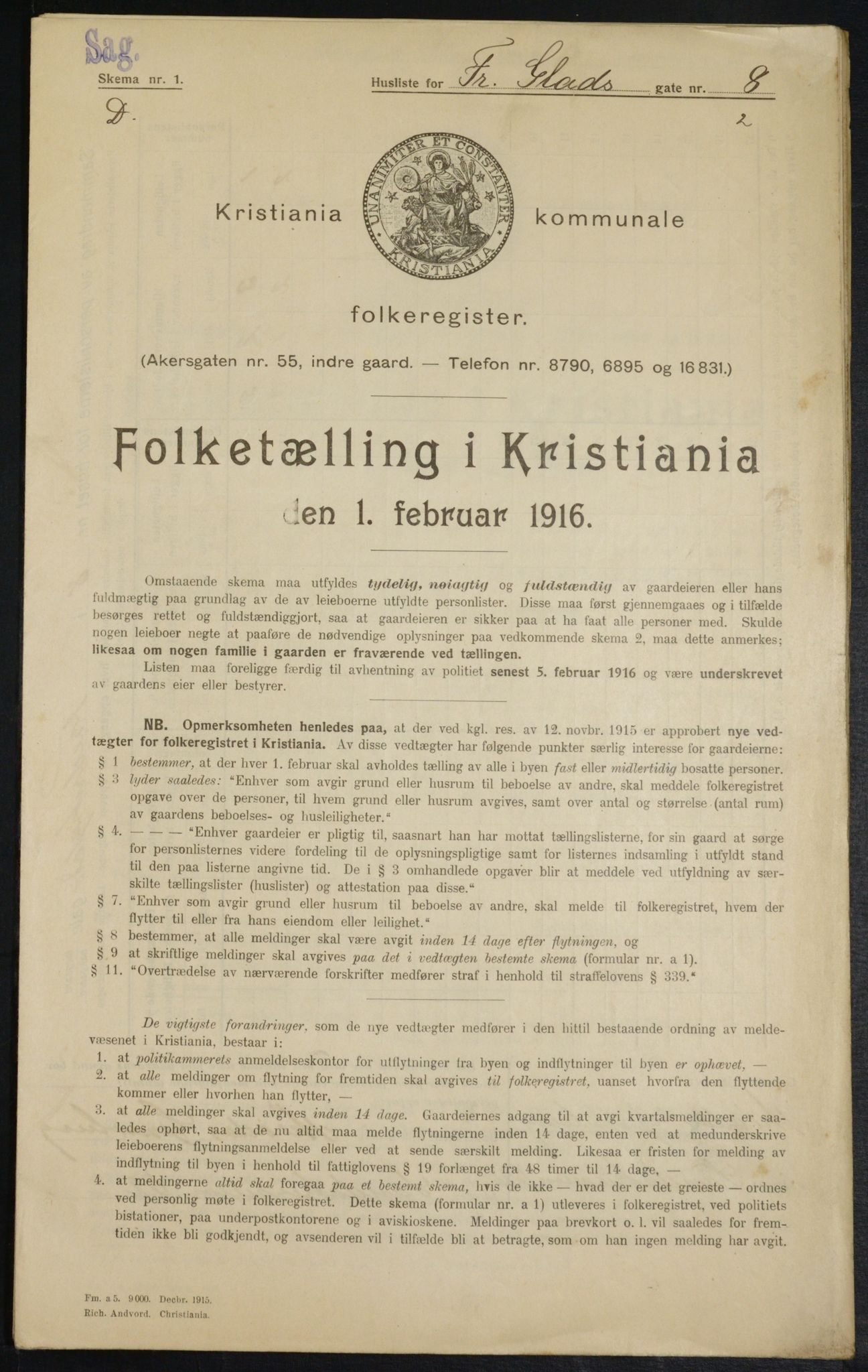 OBA, Kommunal folketelling 1.2.1916 for Kristiania, 1916, s. 26915
