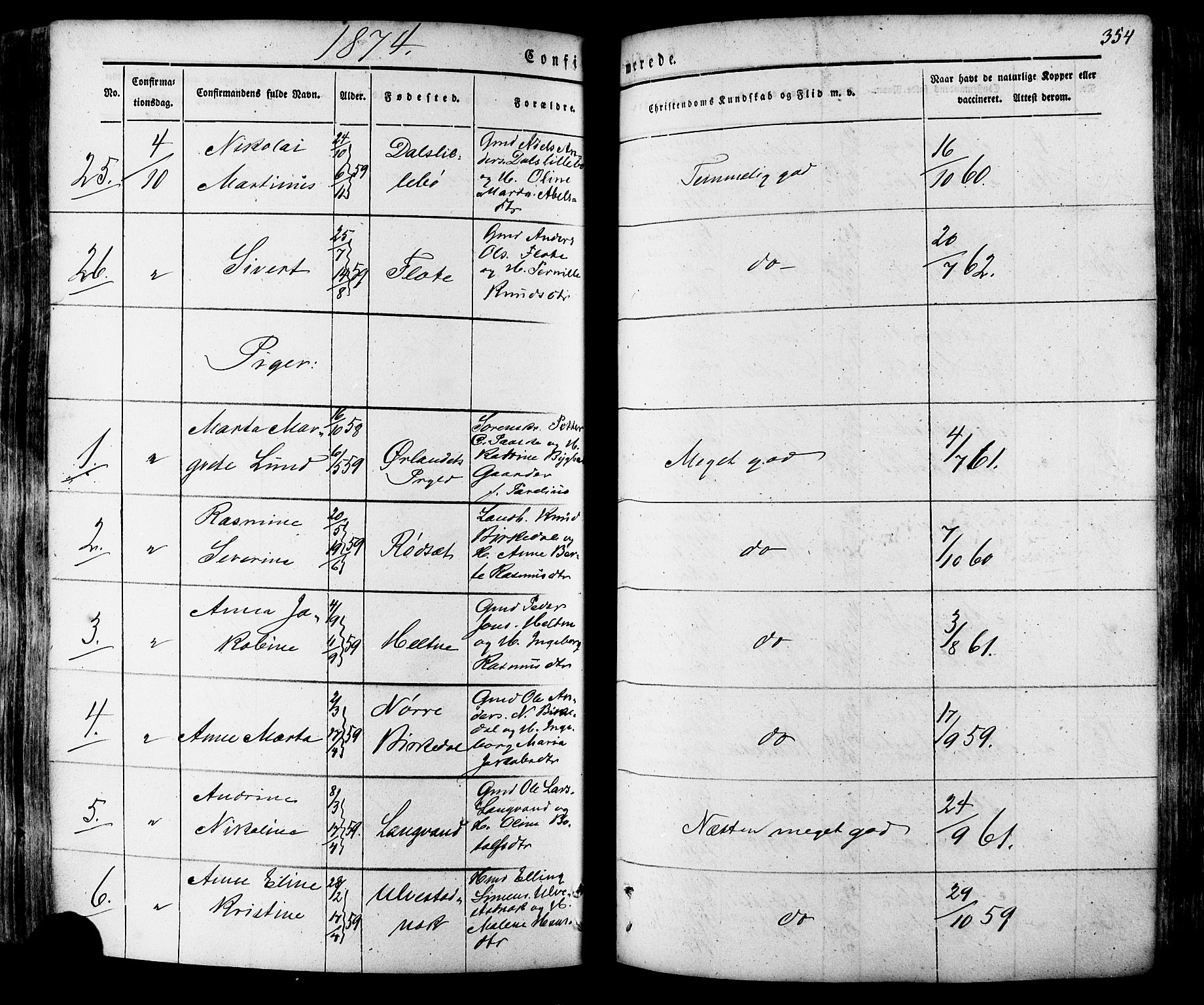 Ministerialprotokoller, klokkerbøker og fødselsregistre - Møre og Romsdal, SAT/A-1454/511/L0140: Ministerialbok nr. 511A07, 1851-1878, s. 354