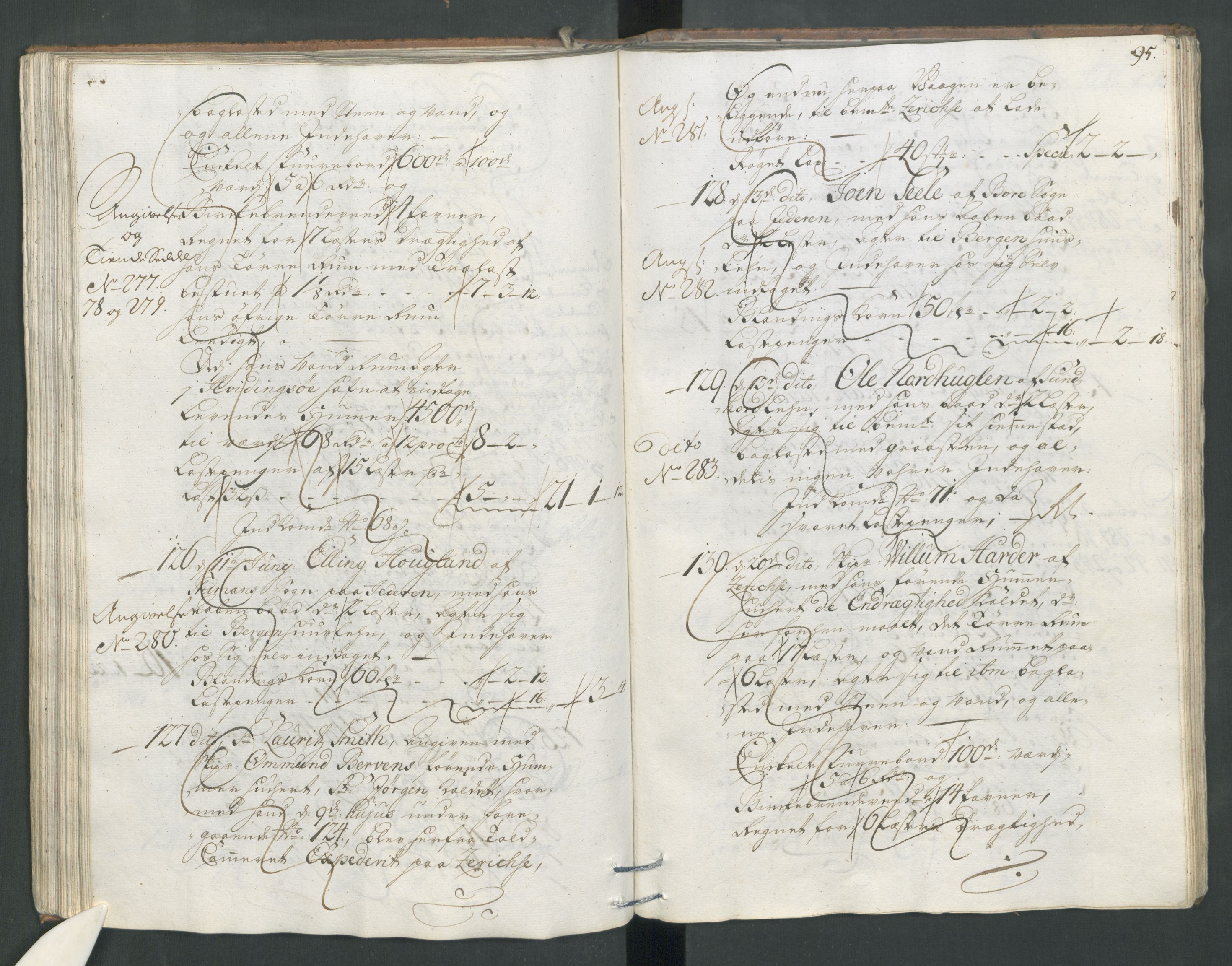 Generaltollkammeret, tollregnskaper, AV/RA-EA-5490/R22/L0011/0001: Tollregnskaper Stavanger / Hovedtollbok, 1731, s. 94b-95a