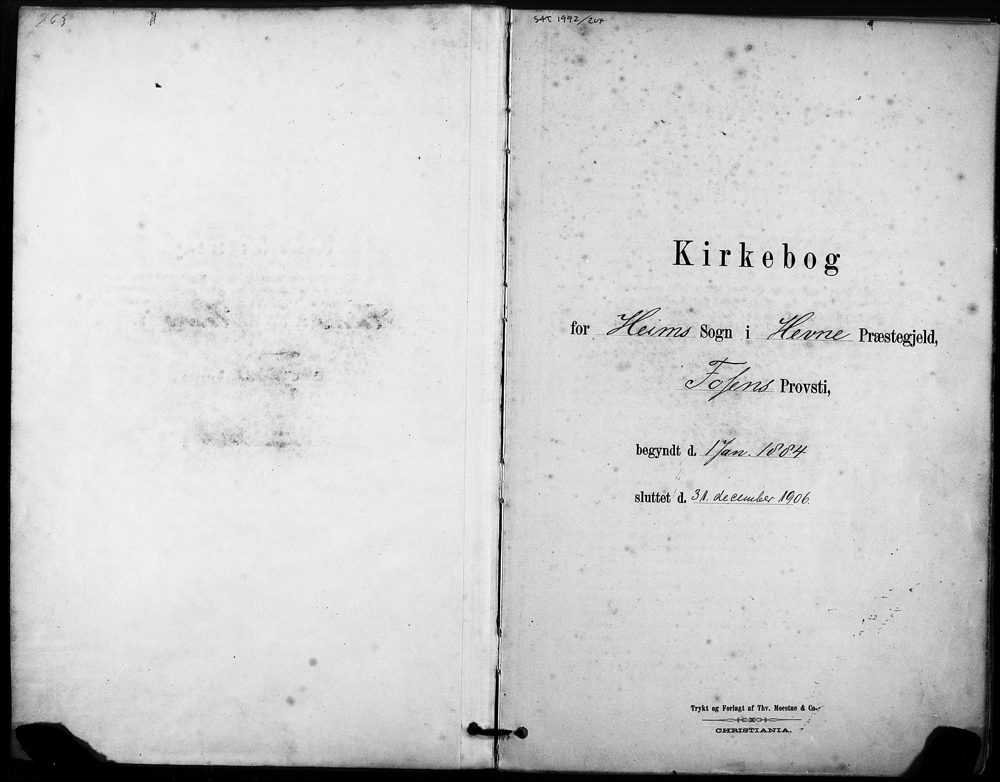 Ministerialprotokoller, klokkerbøker og fødselsregistre - Sør-Trøndelag, SAT/A-1456/633/L0518: Ministerialbok nr. 633A01, 1884-1906