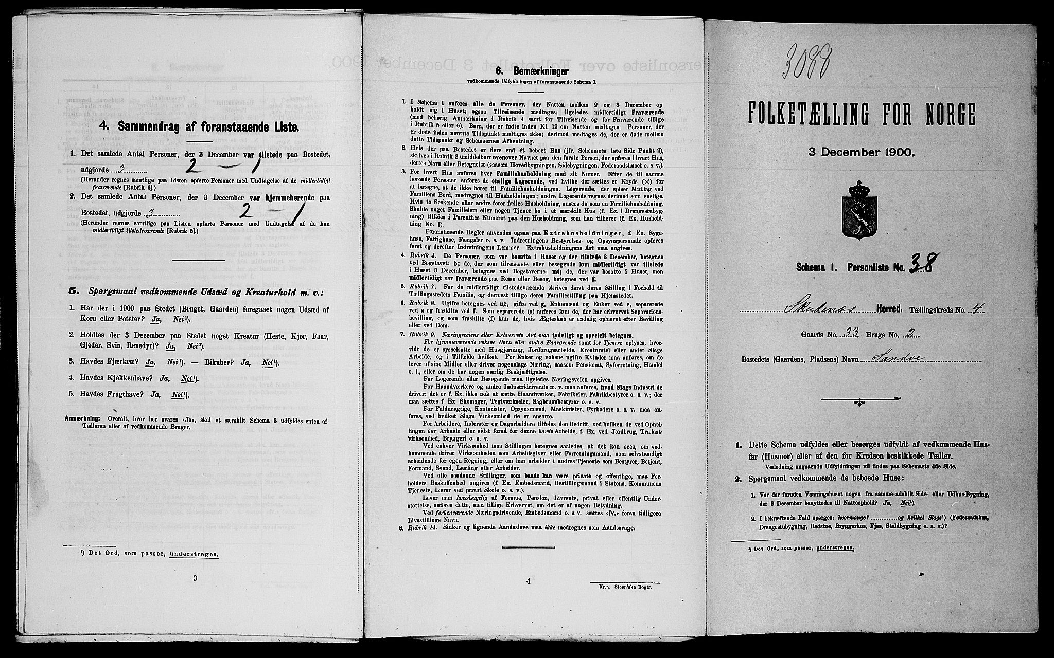 SAST, Folketelling 1900 for 1150 Skudenes herred, 1900, s. 632