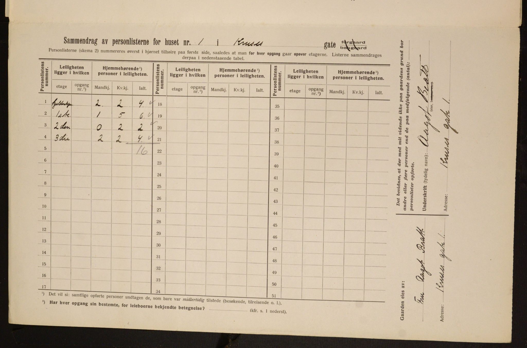 OBA, Kommunal folketelling 1.2.1913 for Kristiania, 1913, s. 54649