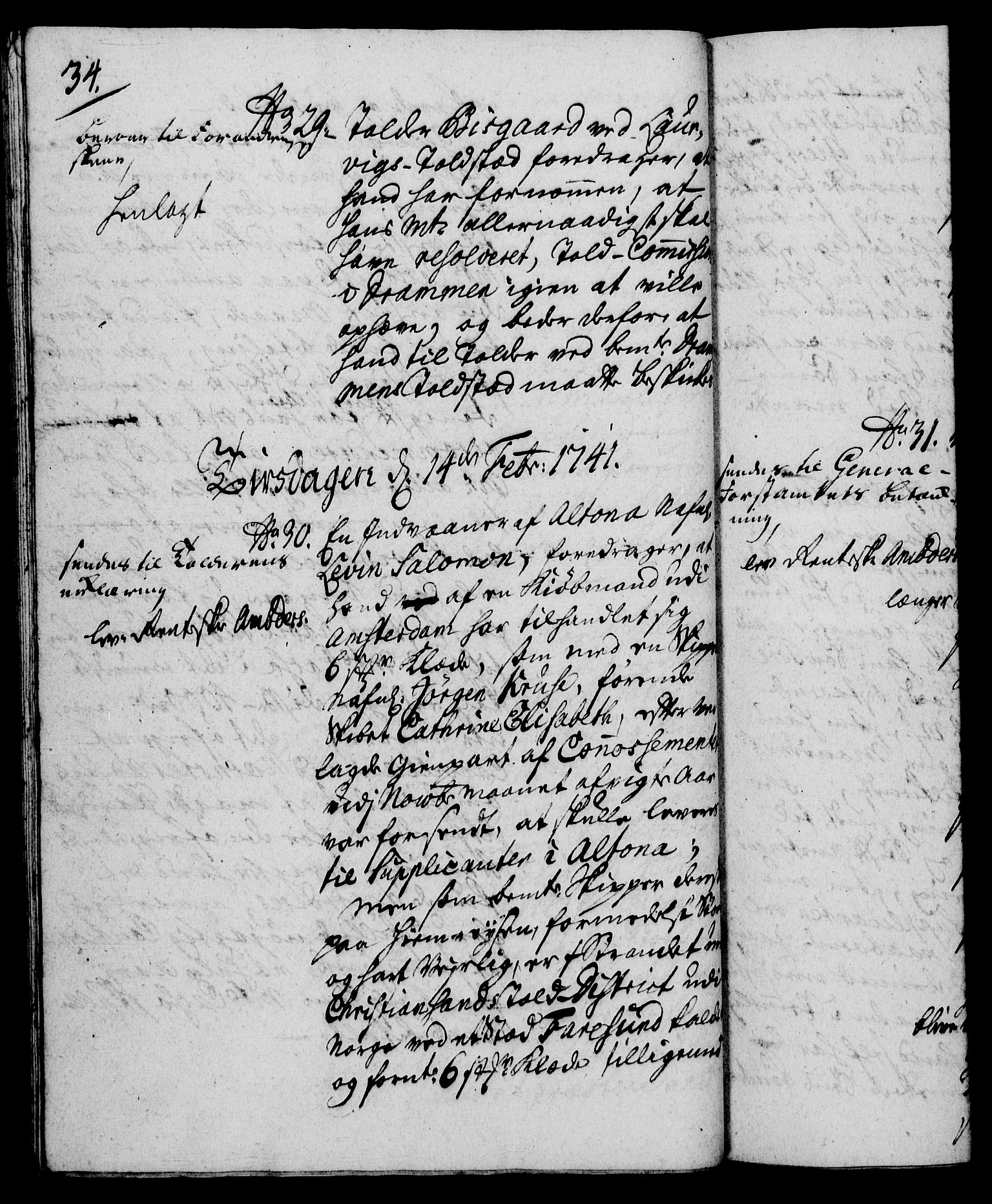 Rentekammeret, Kammerkanselliet, RA/EA-3111/G/Gh/Gha/L0023: Norsk ekstraktmemorialprotokoll (merket RK 53.68), 1741-1742, s. 34
