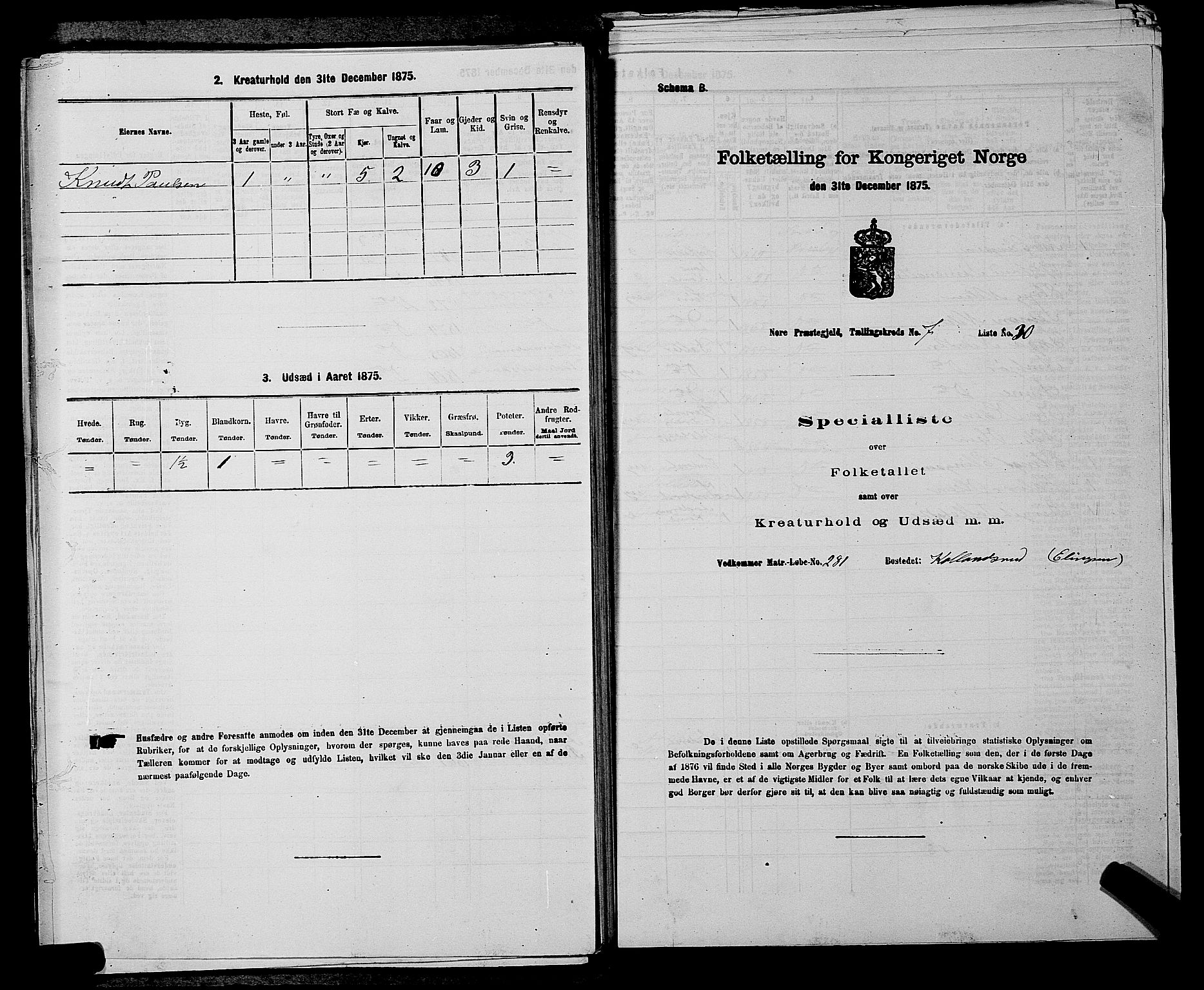 SAKO, Folketelling 1875 for 0633P Nore prestegjeld, 1875, s. 926