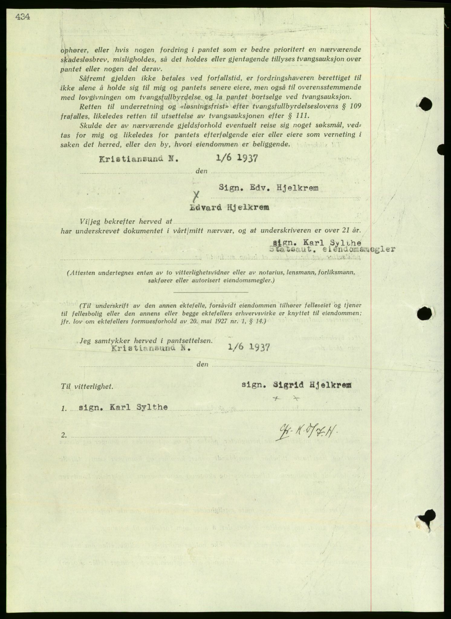 Nordmøre sorenskriveri, AV/SAT-A-4132/1/2/2Ca/L0091: Pantebok nr. B81, 1937-1937, Dagboknr: 1472/1937