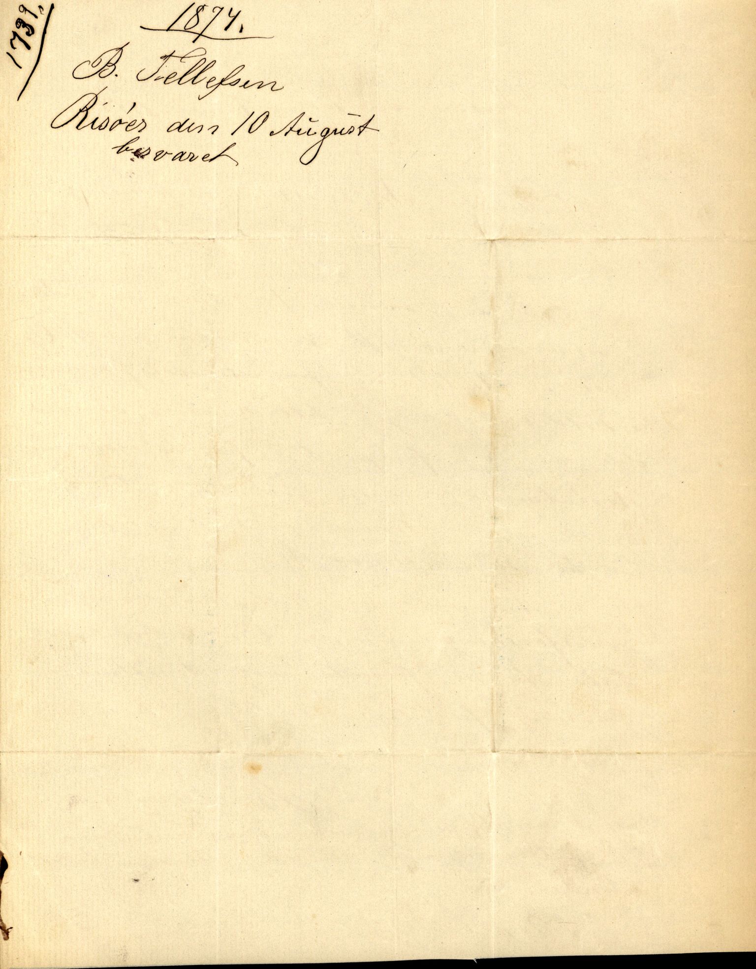 Pa 63 - Østlandske skibsassuranceforening, VEMU/A-1079/G/Ga/L0005/0028: Havaridokumenter / De Geer, 1873