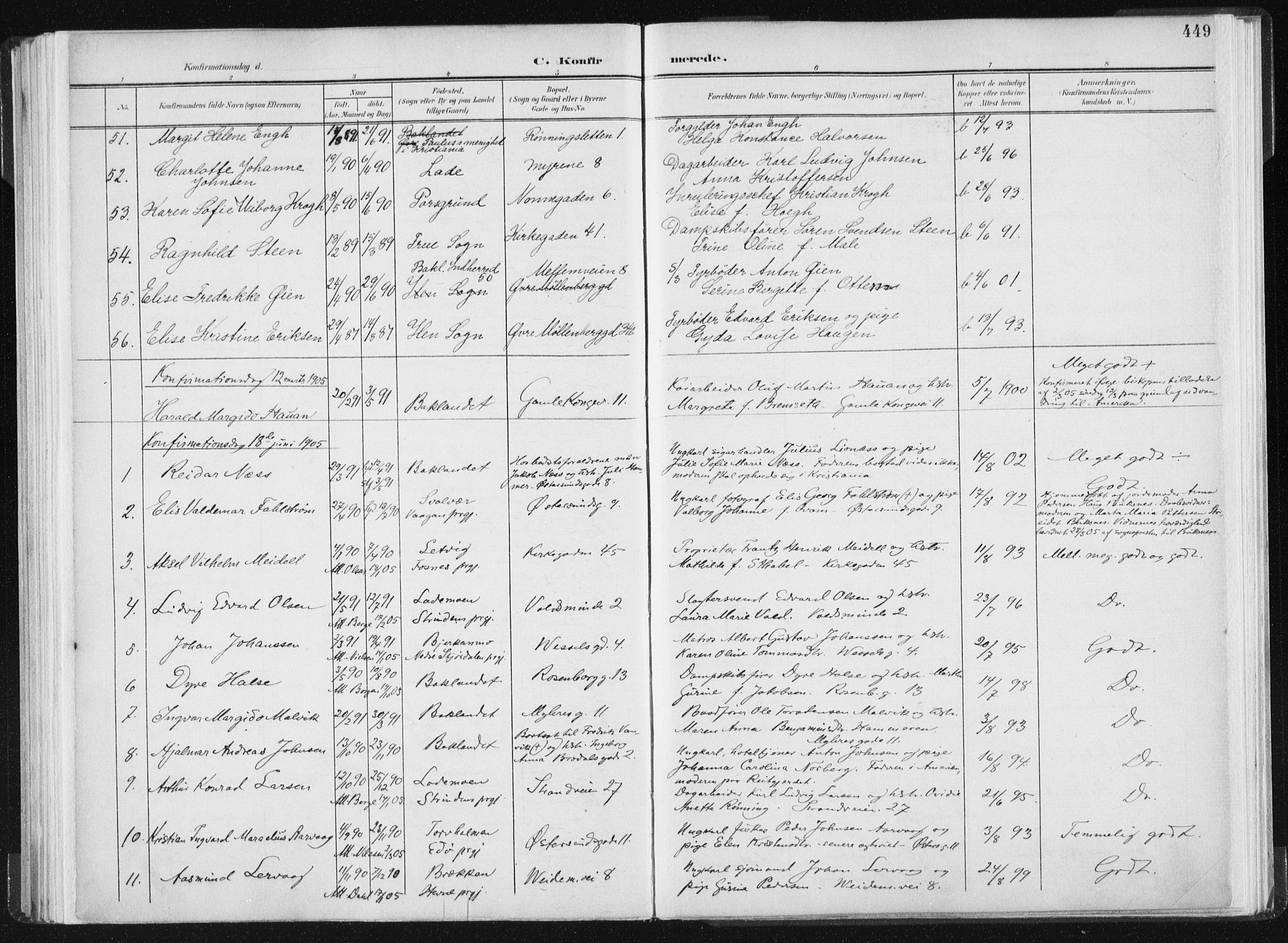 Ministerialprotokoller, klokkerbøker og fødselsregistre - Sør-Trøndelag, AV/SAT-A-1456/604/L0200: Ministerialbok nr. 604A20II, 1901-1908, s. 449