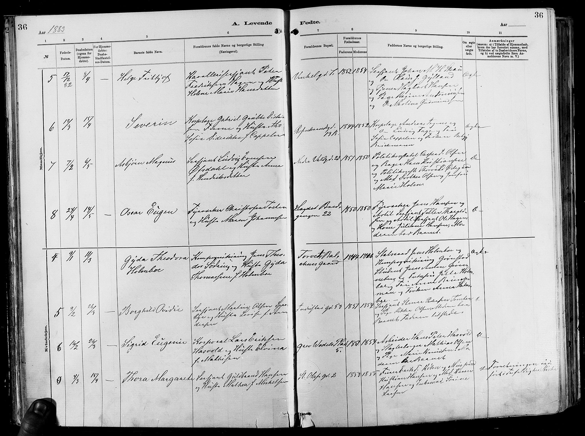 Garnisonsmenigheten Kirkebøker, SAO/A-10846/F/Fa/L0012: Ministerialbok nr. 12, 1880-1893, s. 36