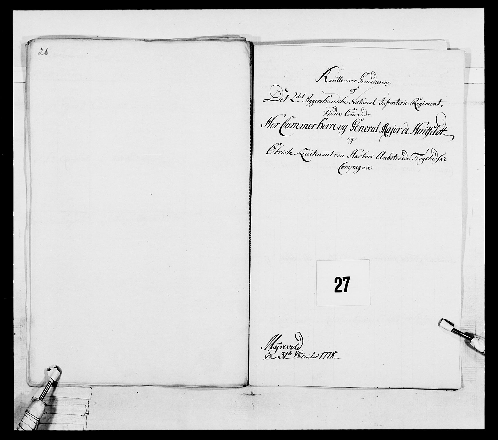 Generalitets- og kommissariatskollegiet, Det kongelige norske kommissariatskollegium, AV/RA-EA-5420/E/Eh/L0043a: 2. Akershusiske nasjonale infanteriregiment, 1767-1778, s. 721