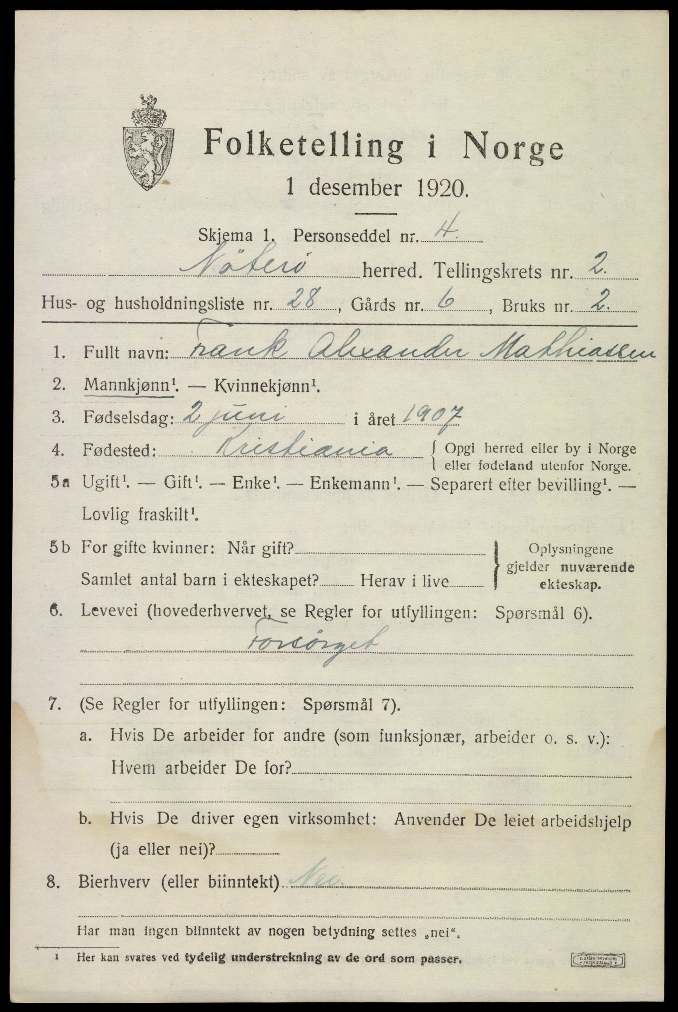 SAKO, Folketelling 1920 for 0722 Nøtterøy herred, 1920, s. 4421