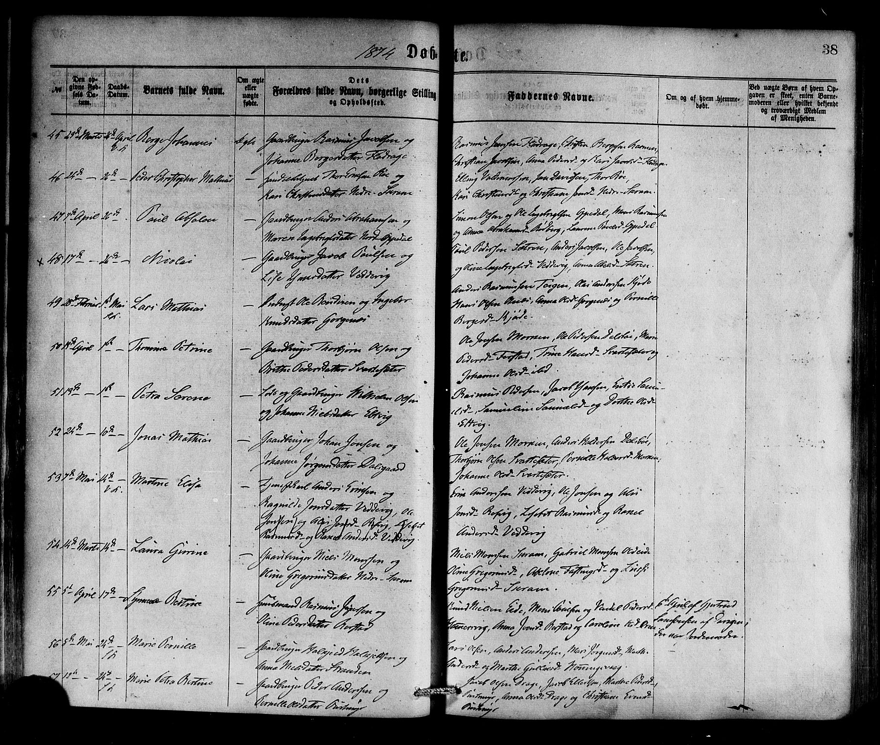 Selje sokneprestembete, AV/SAB-A-99938/H/Ha/Haa/Haaa: Ministerialbok nr. A 12, 1870-1880, s. 38