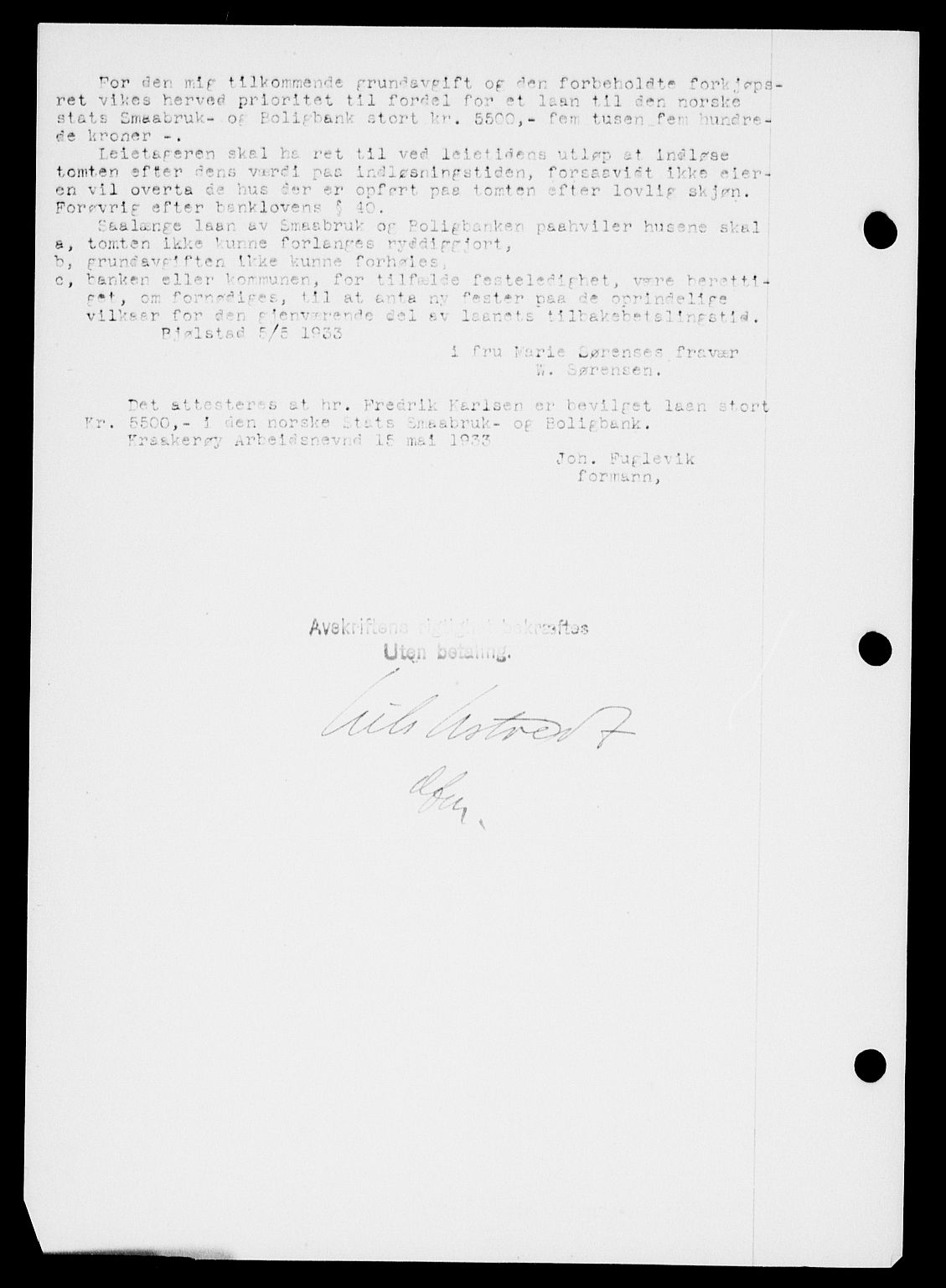 Onsøy sorenskriveri, SAO/A-10474/G/Ga/Gaa/L0072: Pantebok nr. I 72, 1933-1933, s. 3