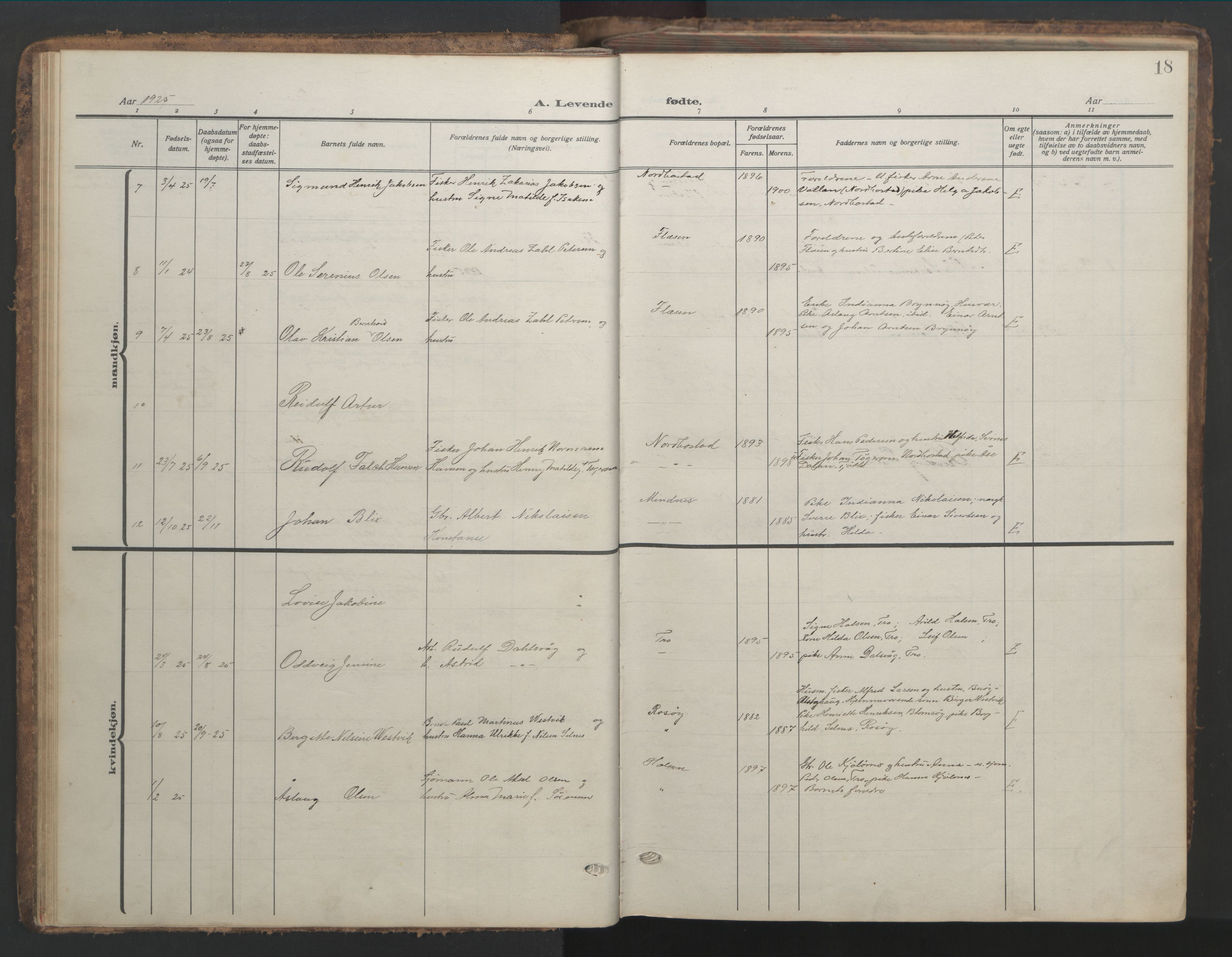 Ministerialprotokoller, klokkerbøker og fødselsregistre - Nordland, AV/SAT-A-1459/817/L0269: Klokkerbok nr. 817C04, 1921-1949, s. 18