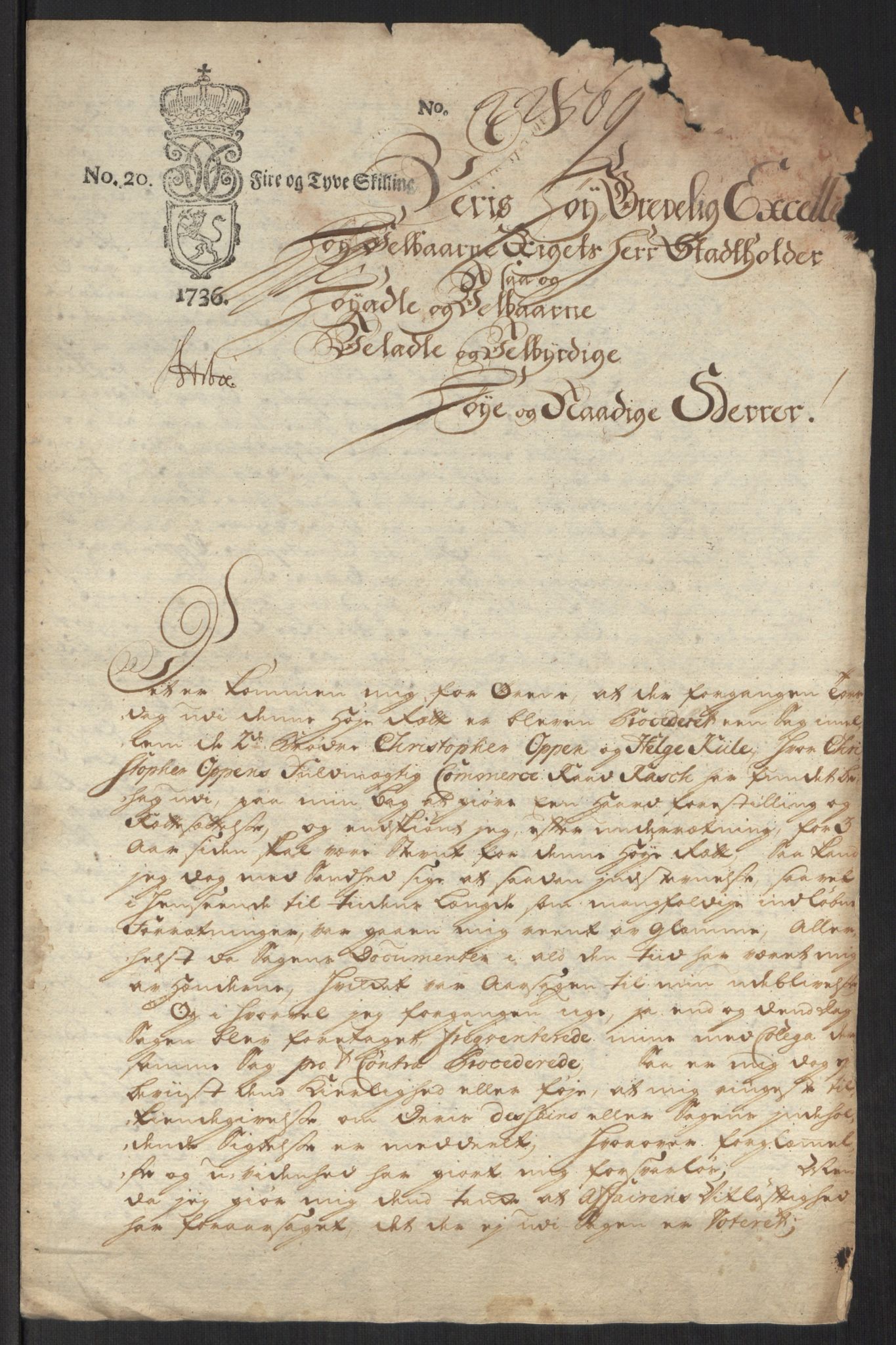 Stattholderembetet 1572-1771, AV/RA-EA-2870/Ef/L0107: Brev fra embetsmenn og andre, 1733-1734, s. 246