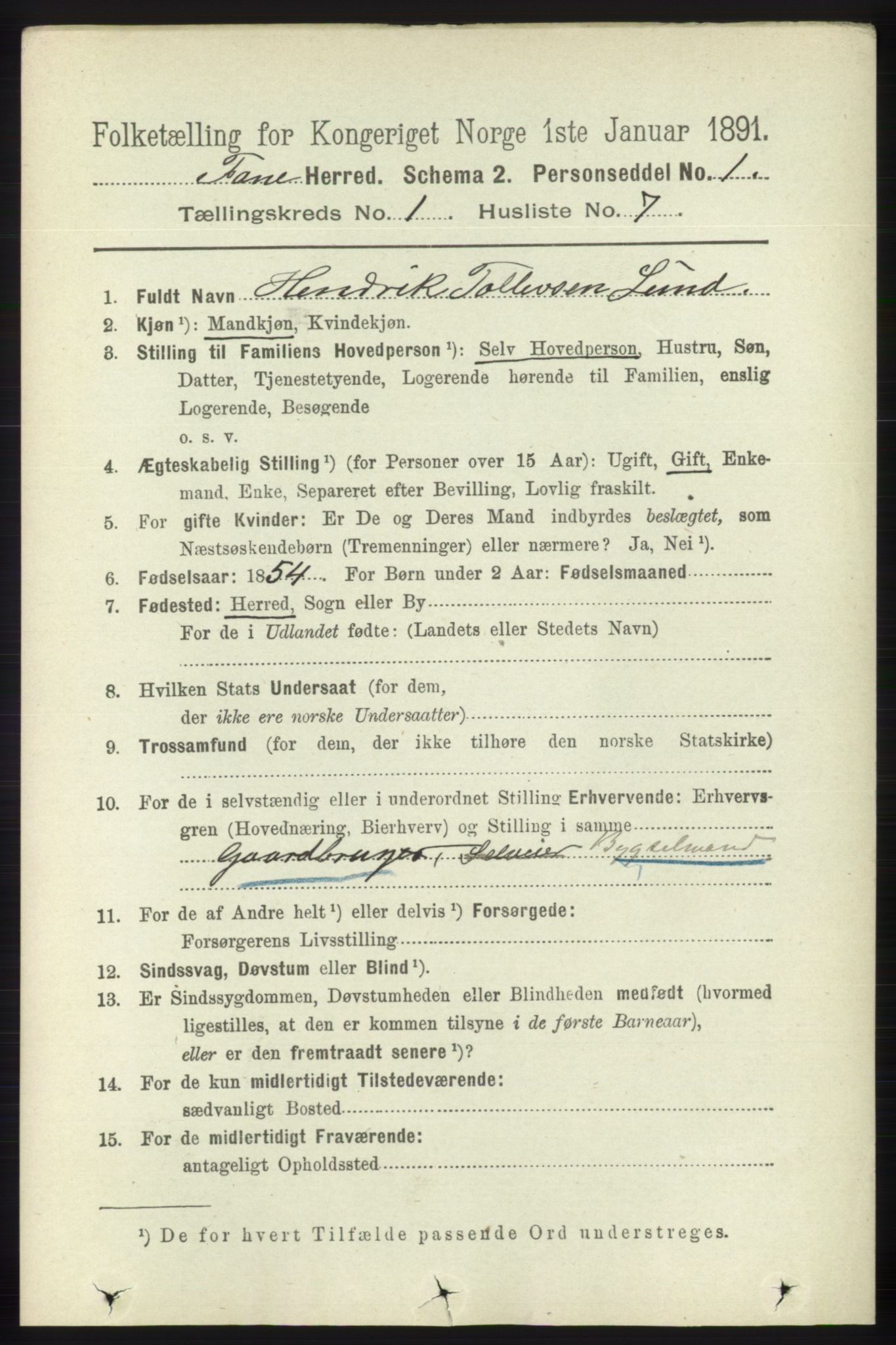 RA, Folketelling 1891 for 1249 Fana herred, 1891, s. 128