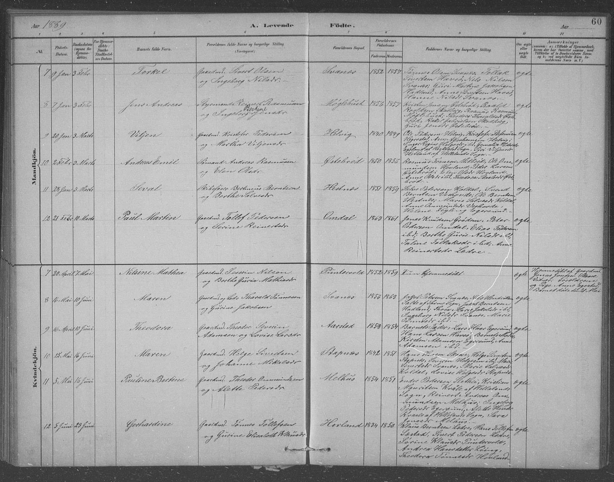 Eigersund sokneprestkontor, AV/SAST-A-101807/S09/L0007: Klokkerbok nr. B 7, 1882-1892, s. 60