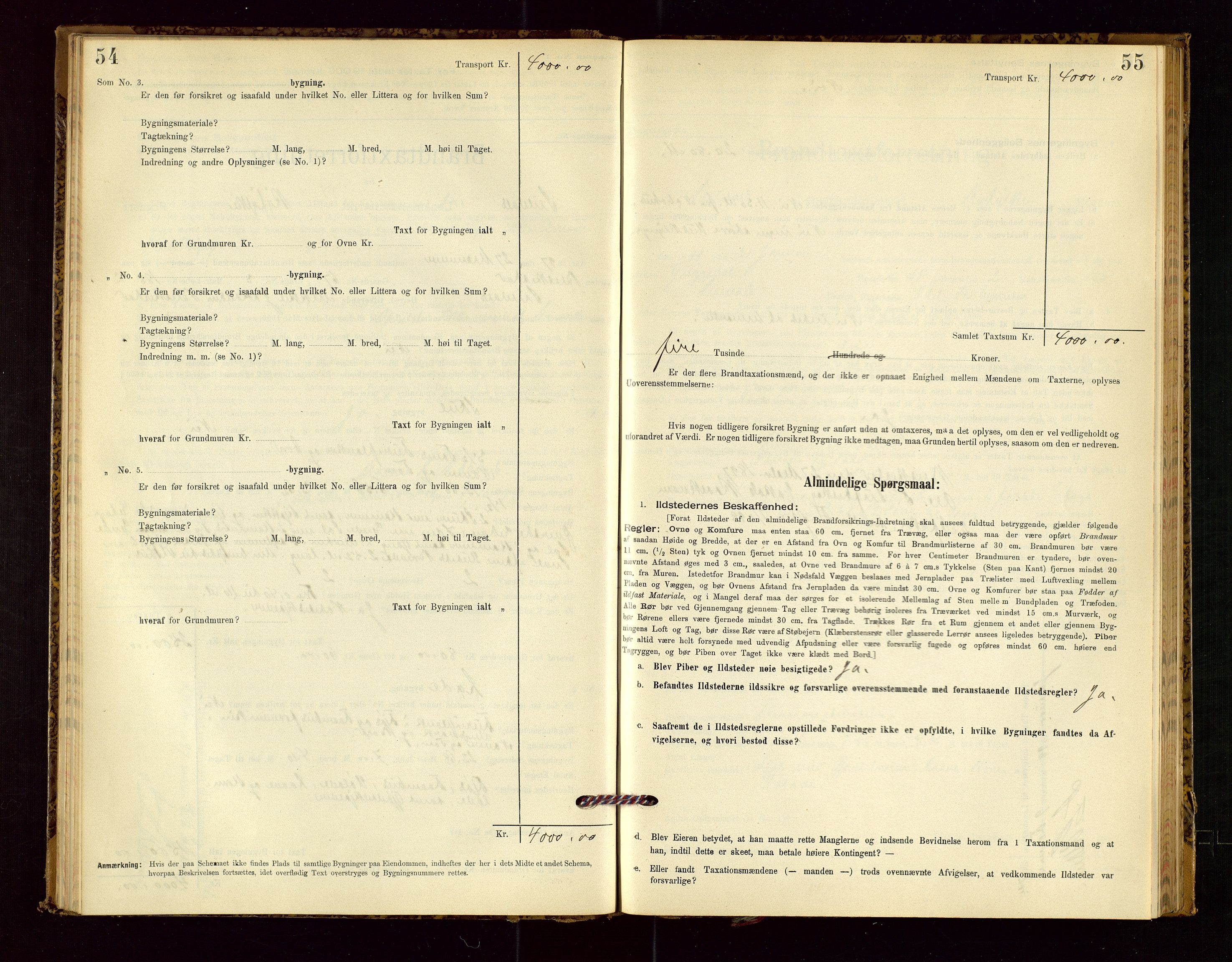 Suldal lensmannskontor, AV/SAST-A-100419/Gob/L0001: "Brandtaxationsprotokol", 1894-1923, s. 54-55