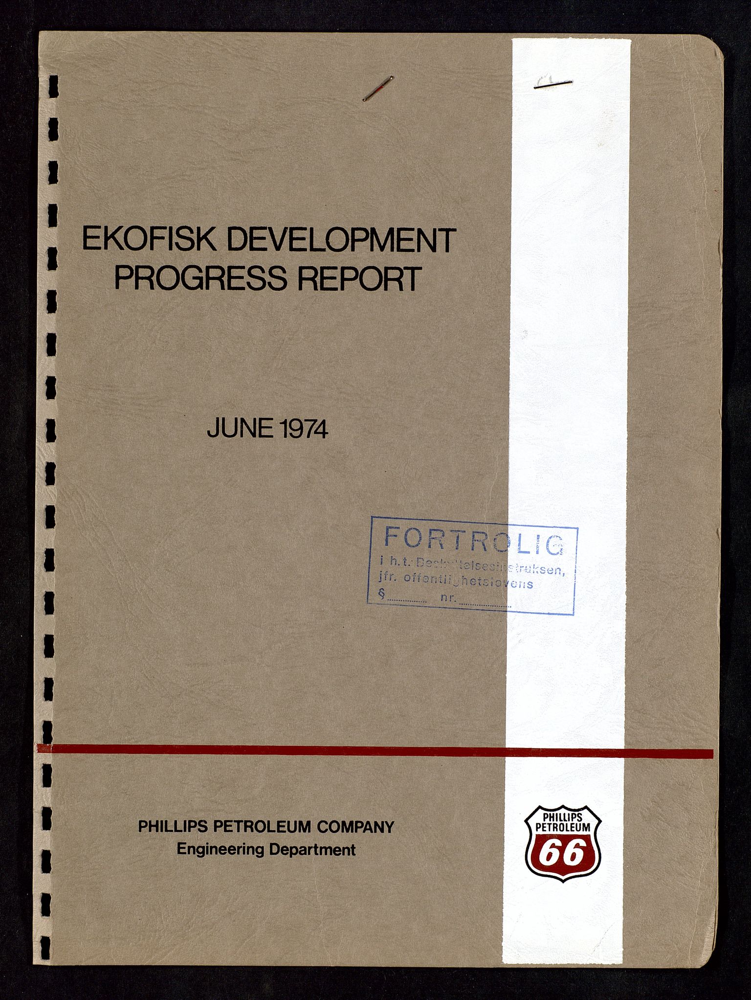 Oljedirektoratet, SAST/A-101366/Da/L0135: Sakarkiv: Ekofisk, 1974