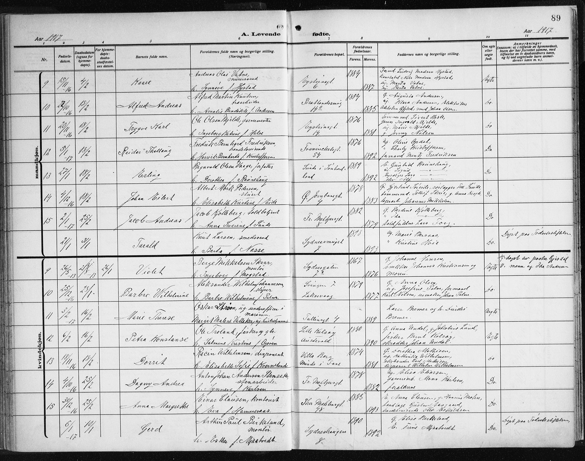 Johanneskirken sokneprestembete, AV/SAB-A-76001/H/Haa: Ministerialbok nr. A 3, 1913-1934, s. 89