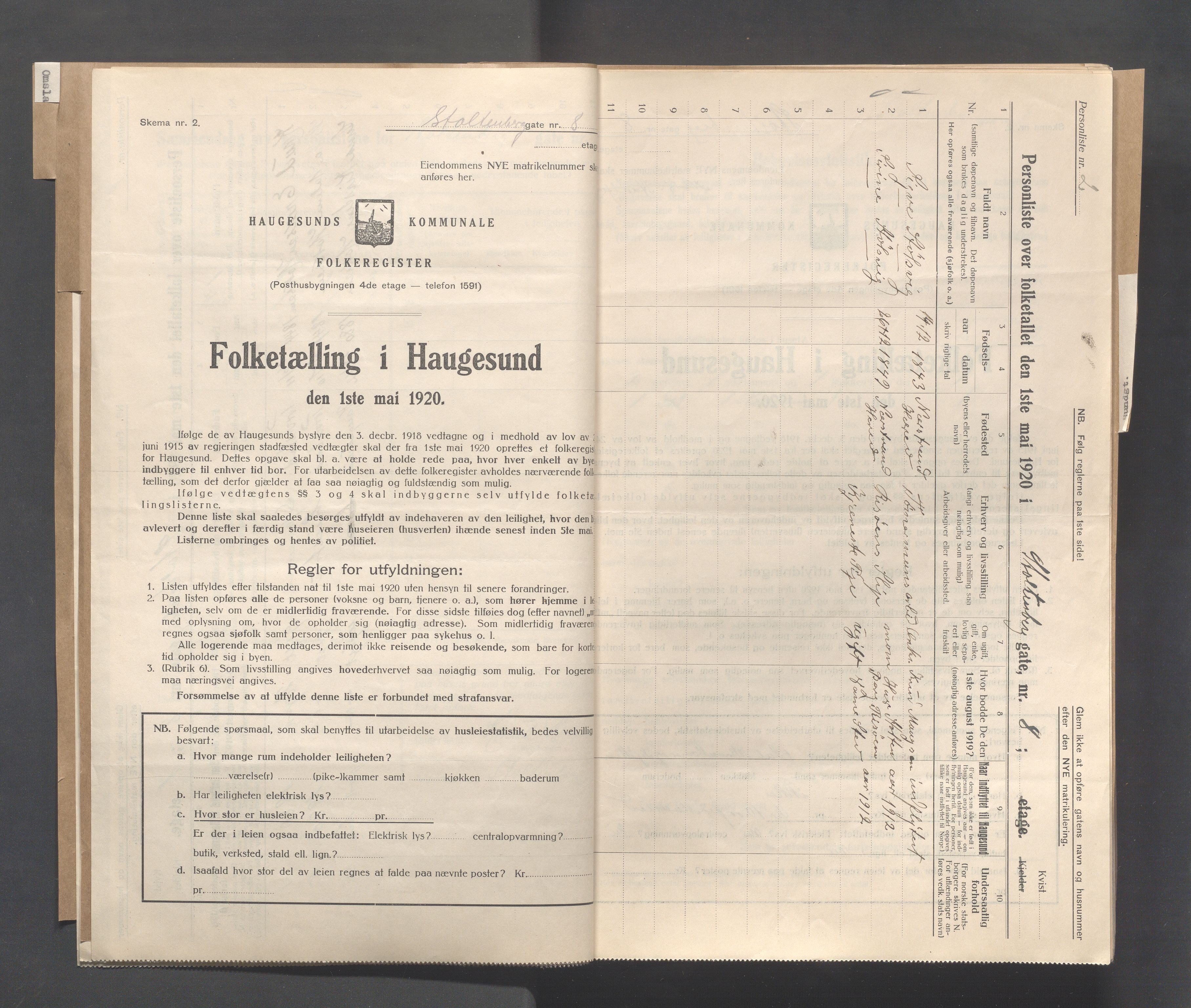 IKAR, Kommunal folketelling 1.5.1920 for Haugesund, 1920, s. 6750