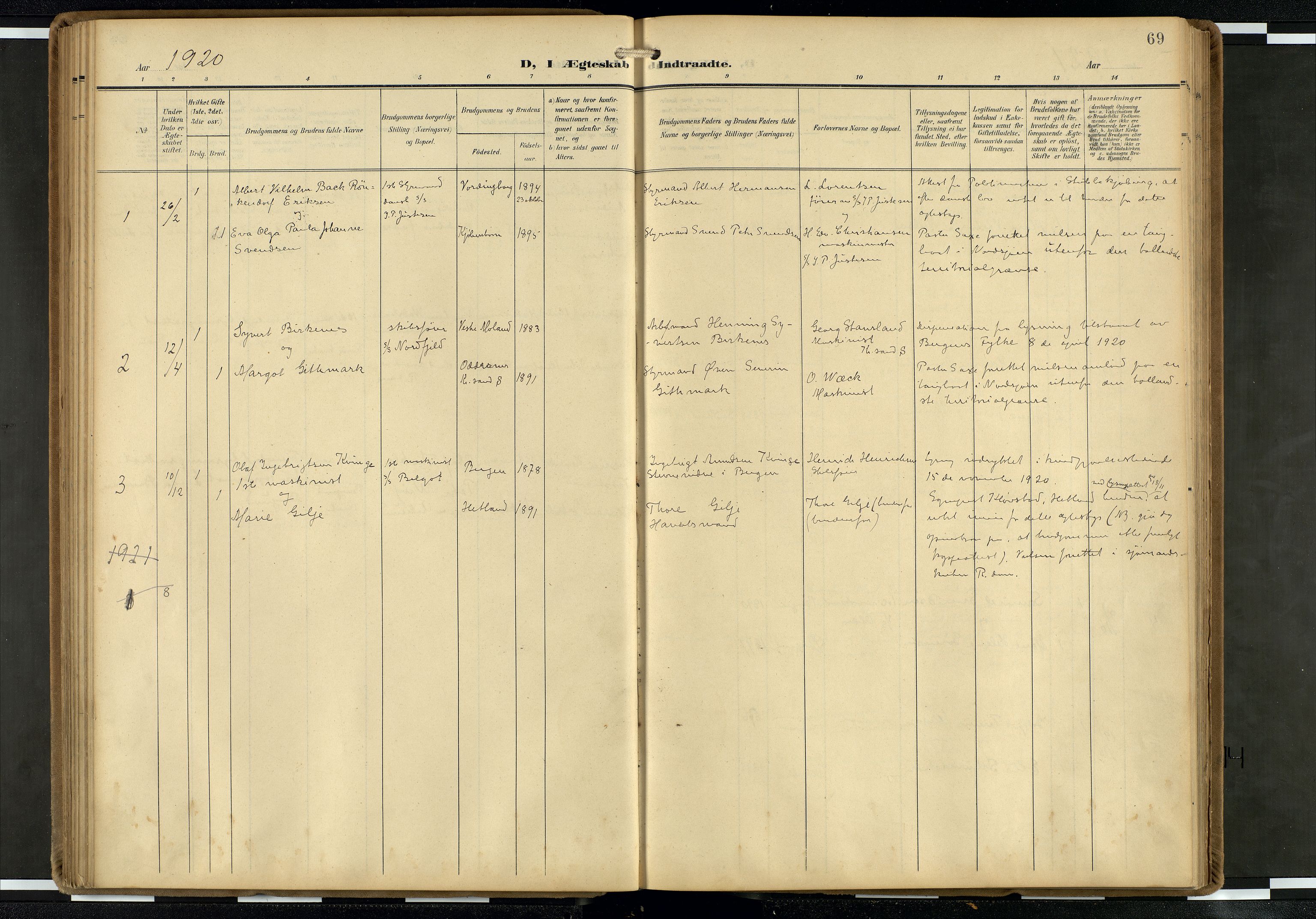 Den norske sjømannsmisjon i utlandet/Hollandske havner (Amsterdam-Rotterdam-Europort), SAB/SAB/PA-0106/H/Ha/Haa/L0003: Ministerialbok nr. A 3, 1908-1927, s. 68b-69a