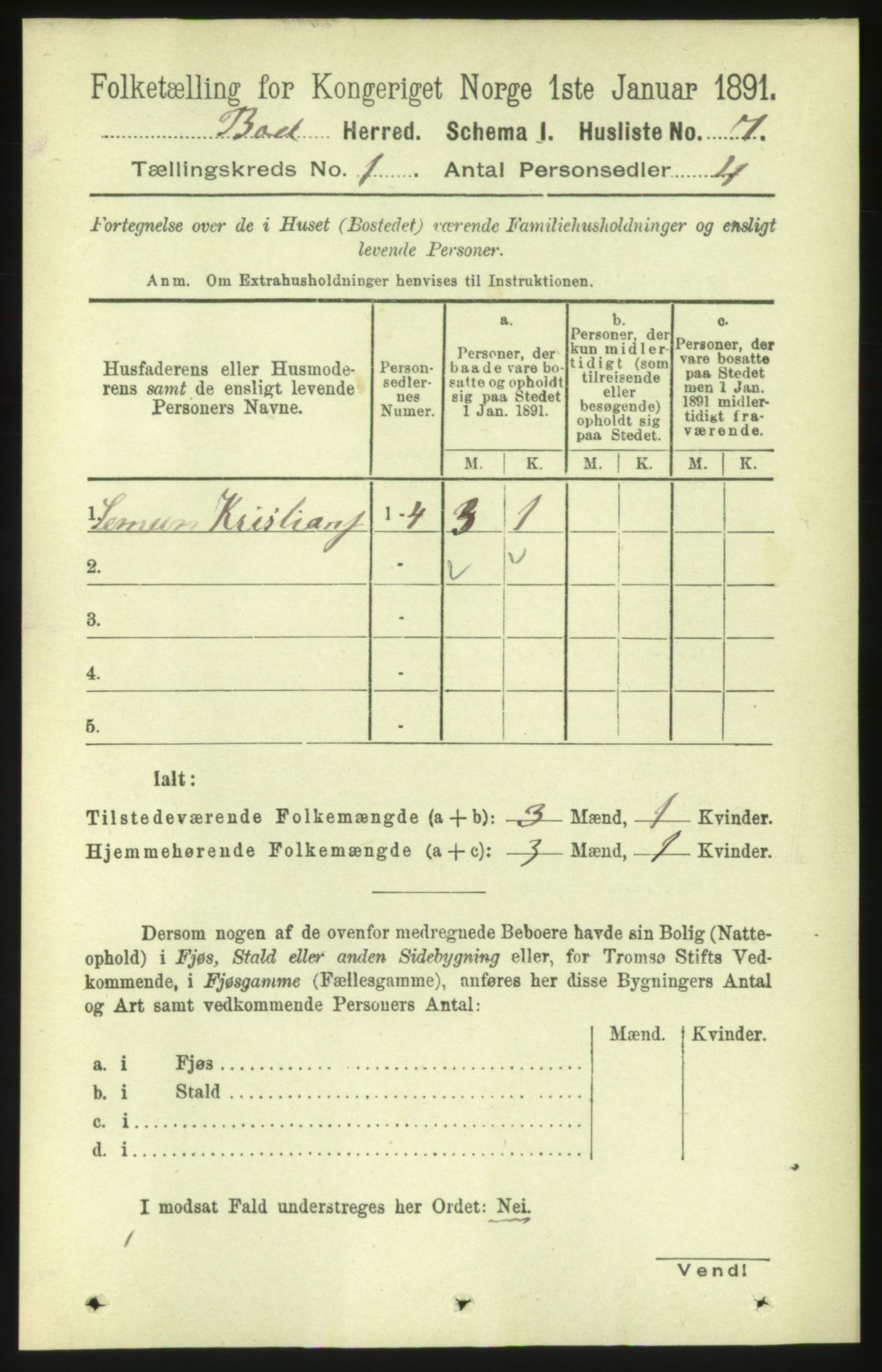 RA, Folketelling 1891 for 1549 Bud herred, 1891, s. 25