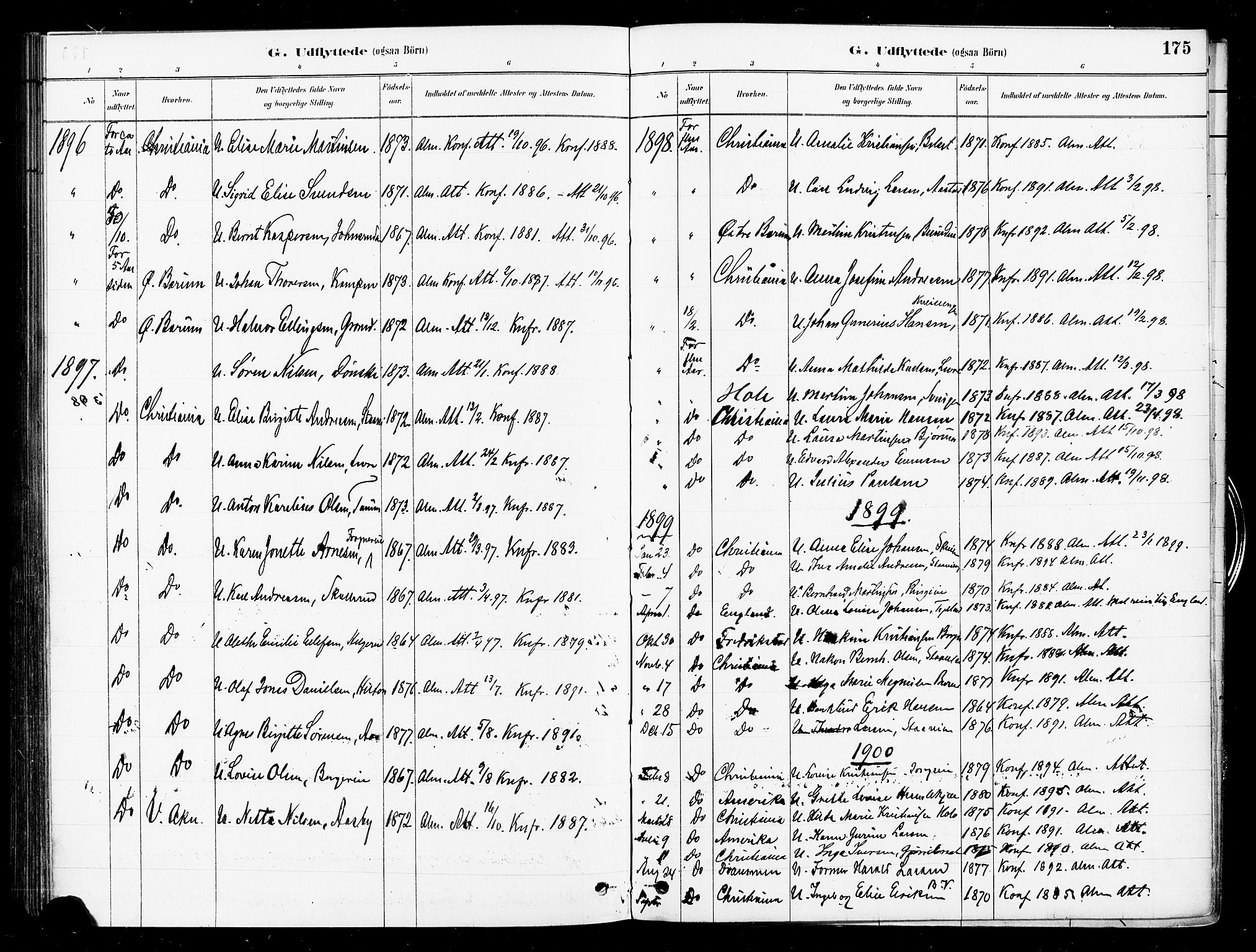Asker prestekontor Kirkebøker, AV/SAO-A-10256a/F/Fb/L0002: Ministerialbok nr. II 2, 1879-1921, s. 175