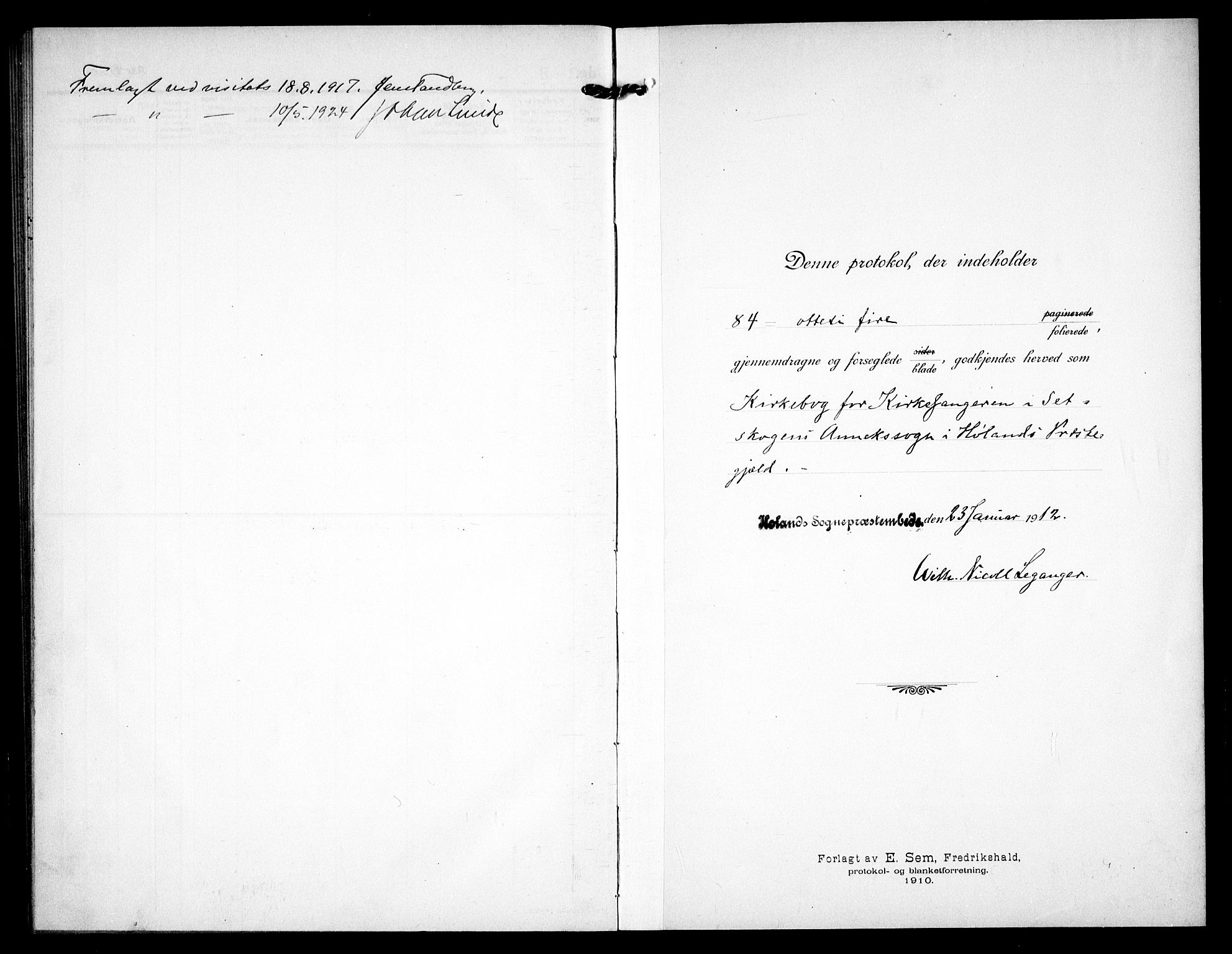 Høland prestekontor Kirkebøker, AV/SAO-A-10346a/G/Gc/L0002: Klokkerbok nr. III 2, 1912-1925