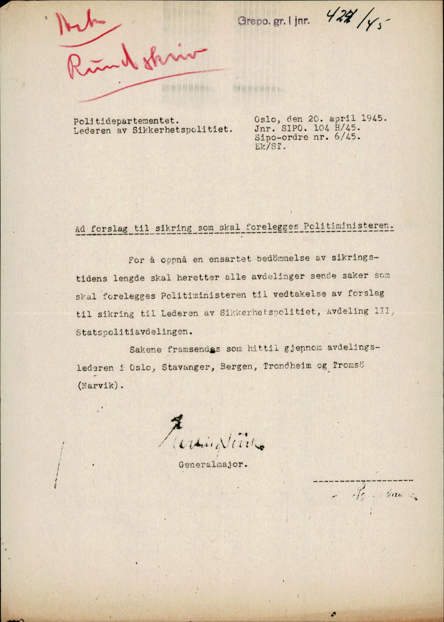 Forsvarets Overkommando. 2 kontor. Arkiv 11.4. Spredte tyske arkivsaker, AV/RA-RAFA-7031/D/Dar/Darc/L0006: BdSN, 1942-1945, s. 1356