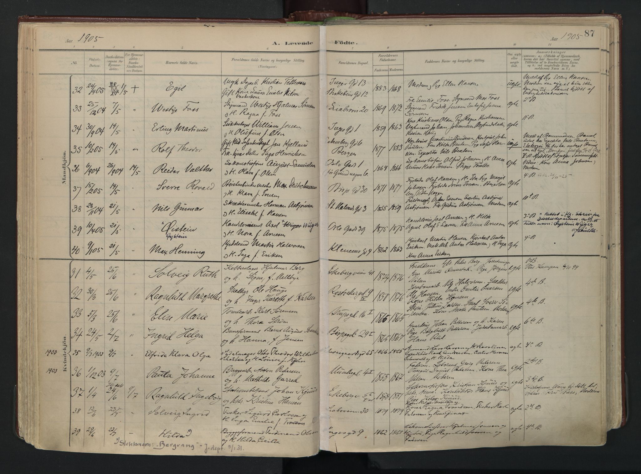 Gamlebyen prestekontor Kirkebøker, AV/SAO-A-10884/F/Fa/L0010: Ministerialbok nr. 10, 1895-1935, s. 87