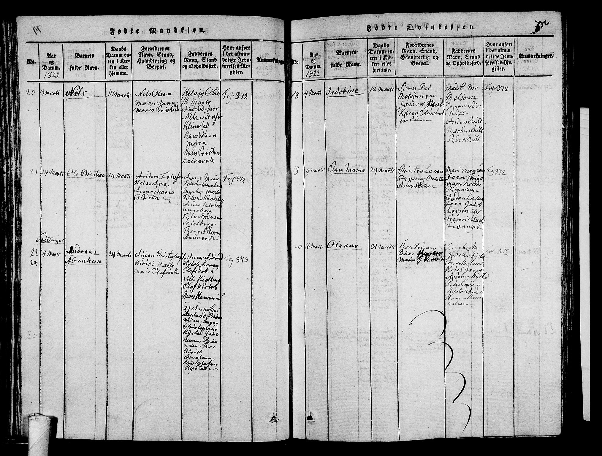 Sandar kirkebøker, AV/SAKO-A-243/G/Ga/L0001: Klokkerbok nr. 1, 1814-1835, s. 75