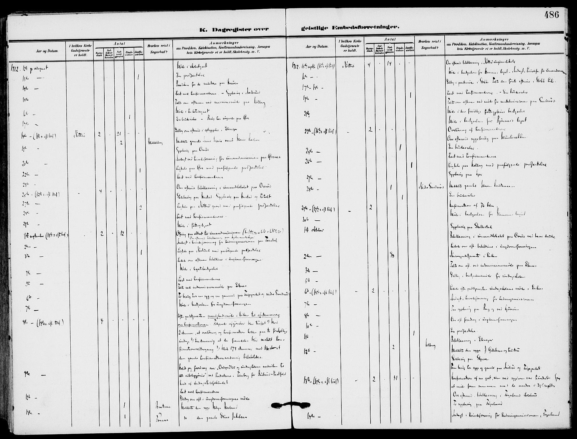 Nøtterøy kirkebøker, AV/SAKO-A-354/F/Fa/L0010: Ministerialbok nr. I 10, 1908-1919, s. 486