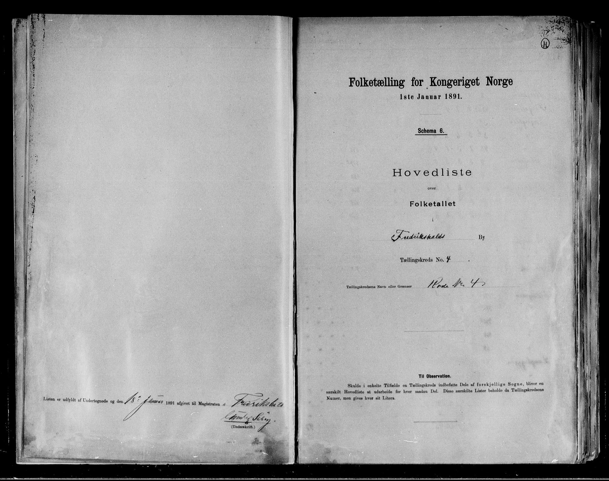 RA, Folketelling 1891 for 0101 Fredrikshald kjøpstad, 1891, s. 11