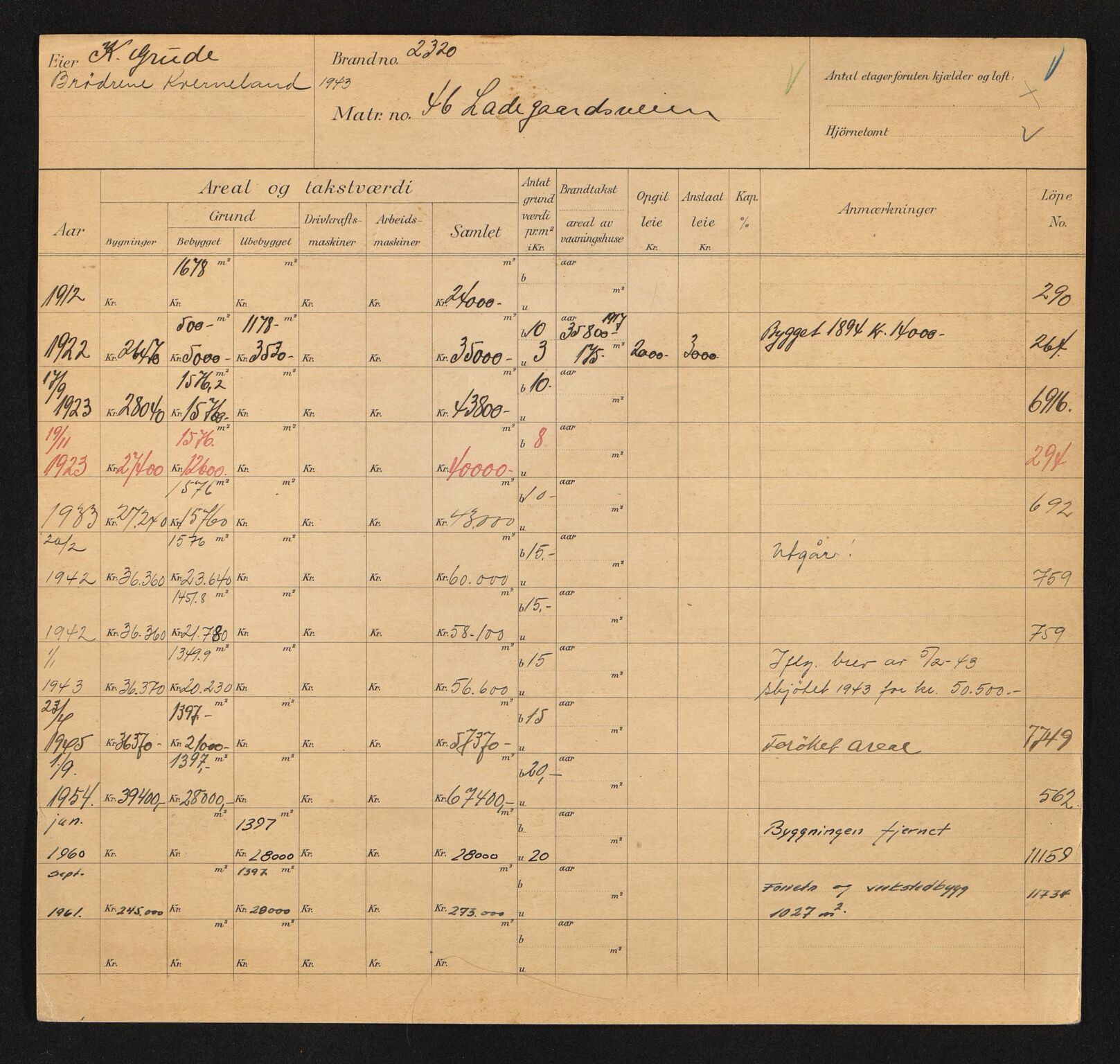 Stavanger kommune. Skattetakstvesenet, BYST/A-0440/F/Fa/Faa/L0027/0003: Skattetakstkort / Lagårdsveien 46 - 62