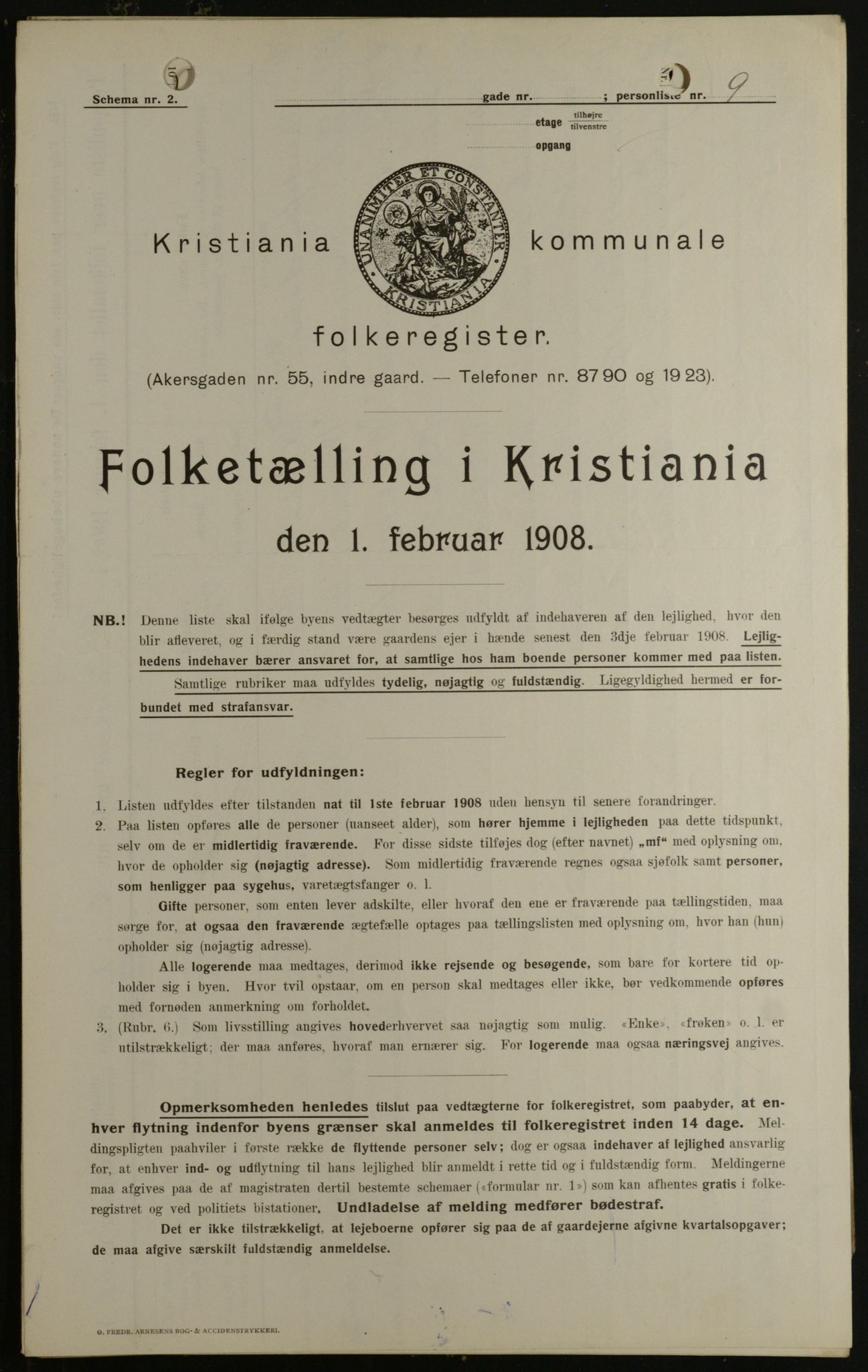 OBA, Kommunal folketelling 1.2.1908 for Kristiania kjøpstad, 1908, s. 36832