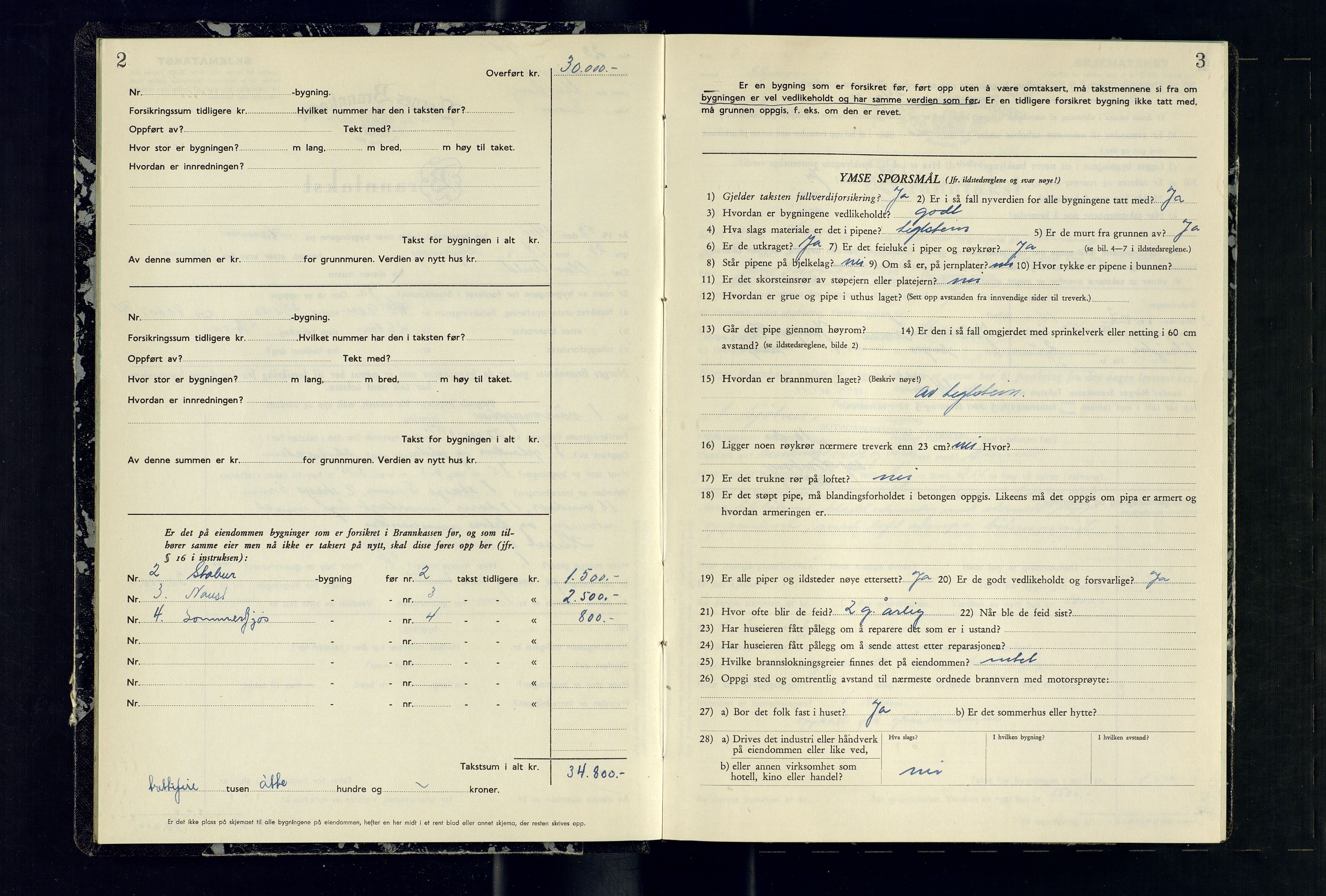 Skjervøy lensmannskontor, AV/SATØ-SATØ-63/F/Fu/Fub/L0281: Branntakstprotokoll (S), 1952-1953, s. 2-3