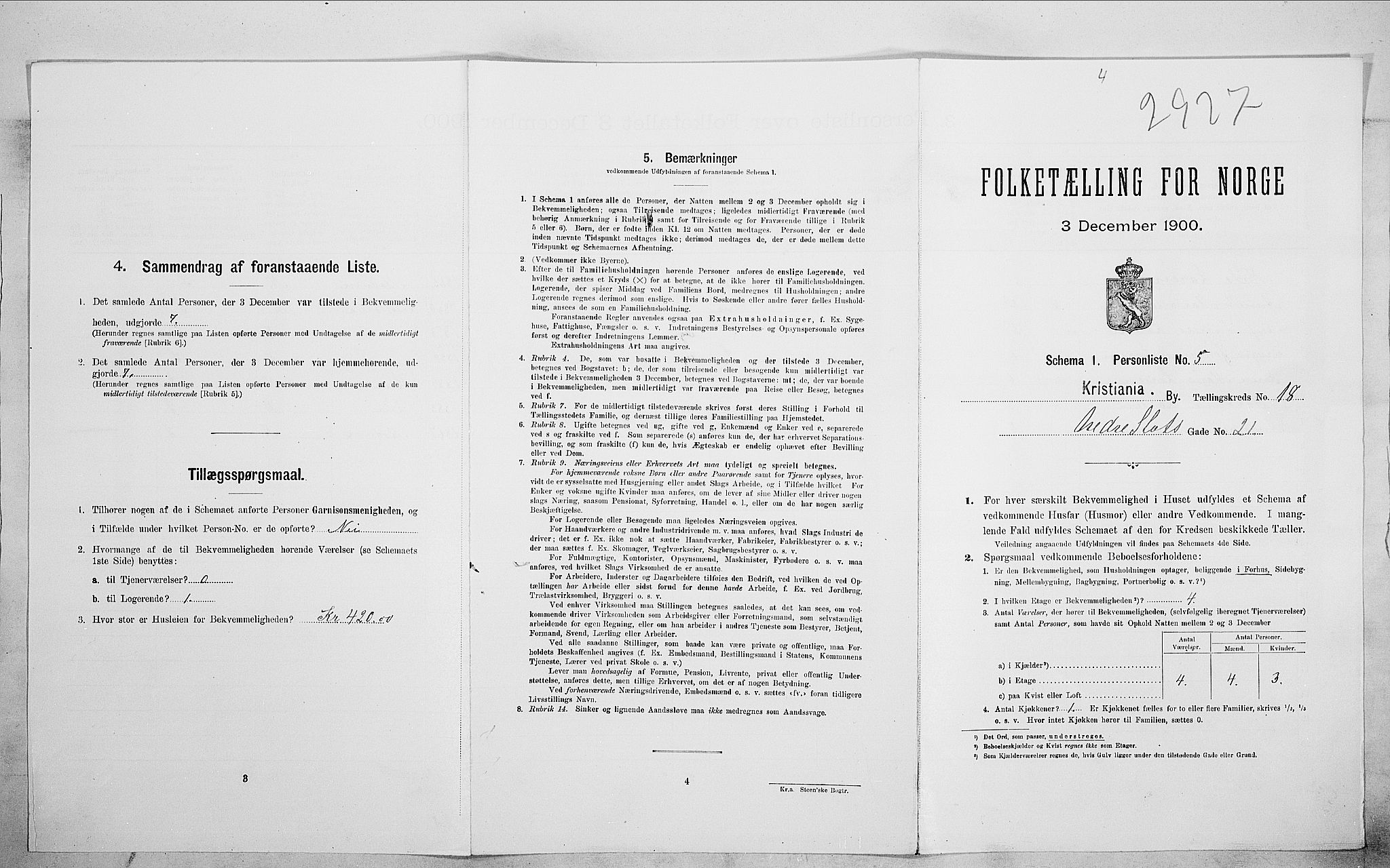 SAO, Folketelling 1900 for 0301 Kristiania kjøpstad, 1900, s. 62936