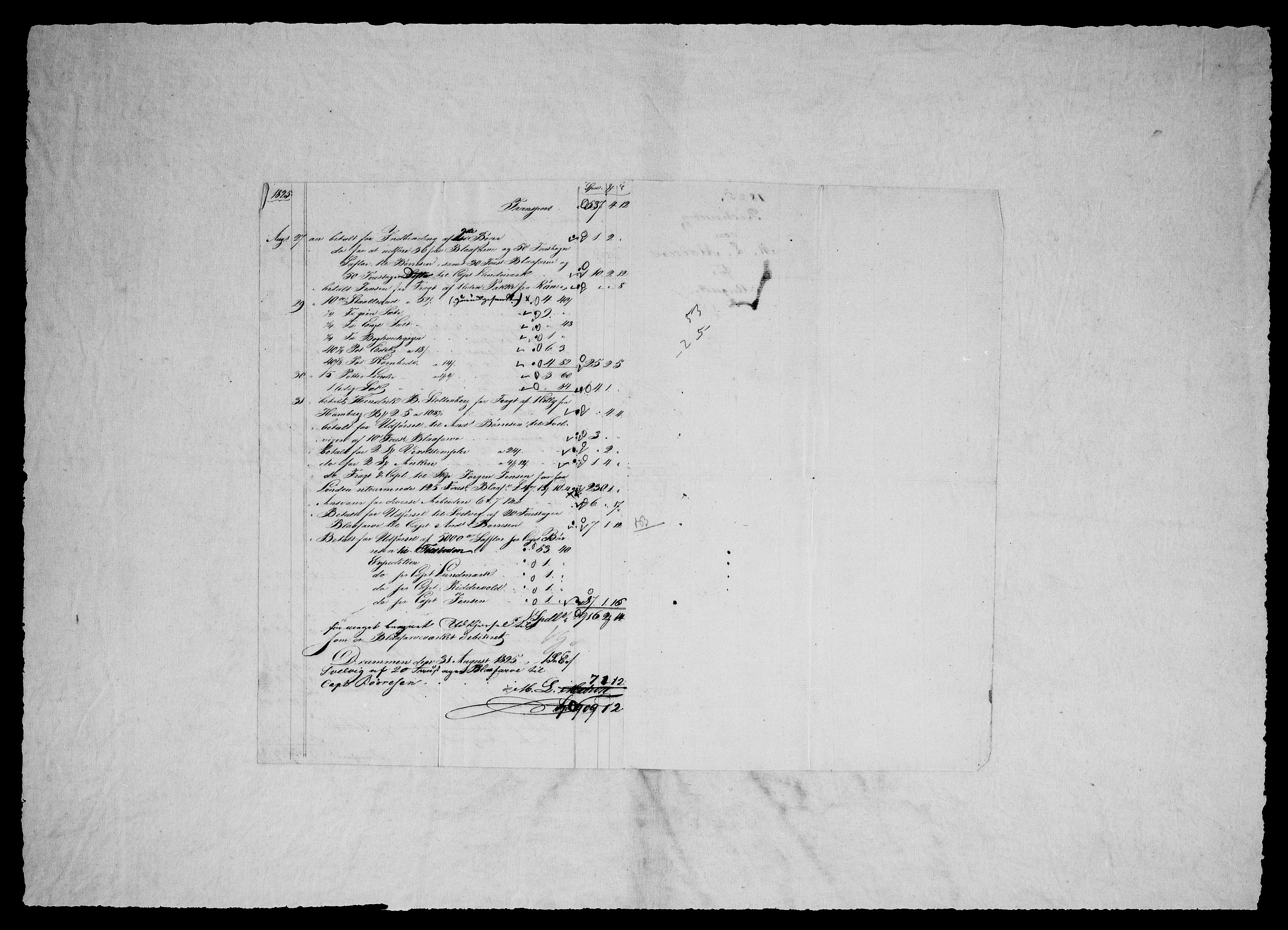 Modums Blaafarveværk, AV/RA-PA-0157/G/Gd/Gdc/L0215/0001: -- / Hiesige und Auswartige Rechnungen, 1825-1828, s. 6