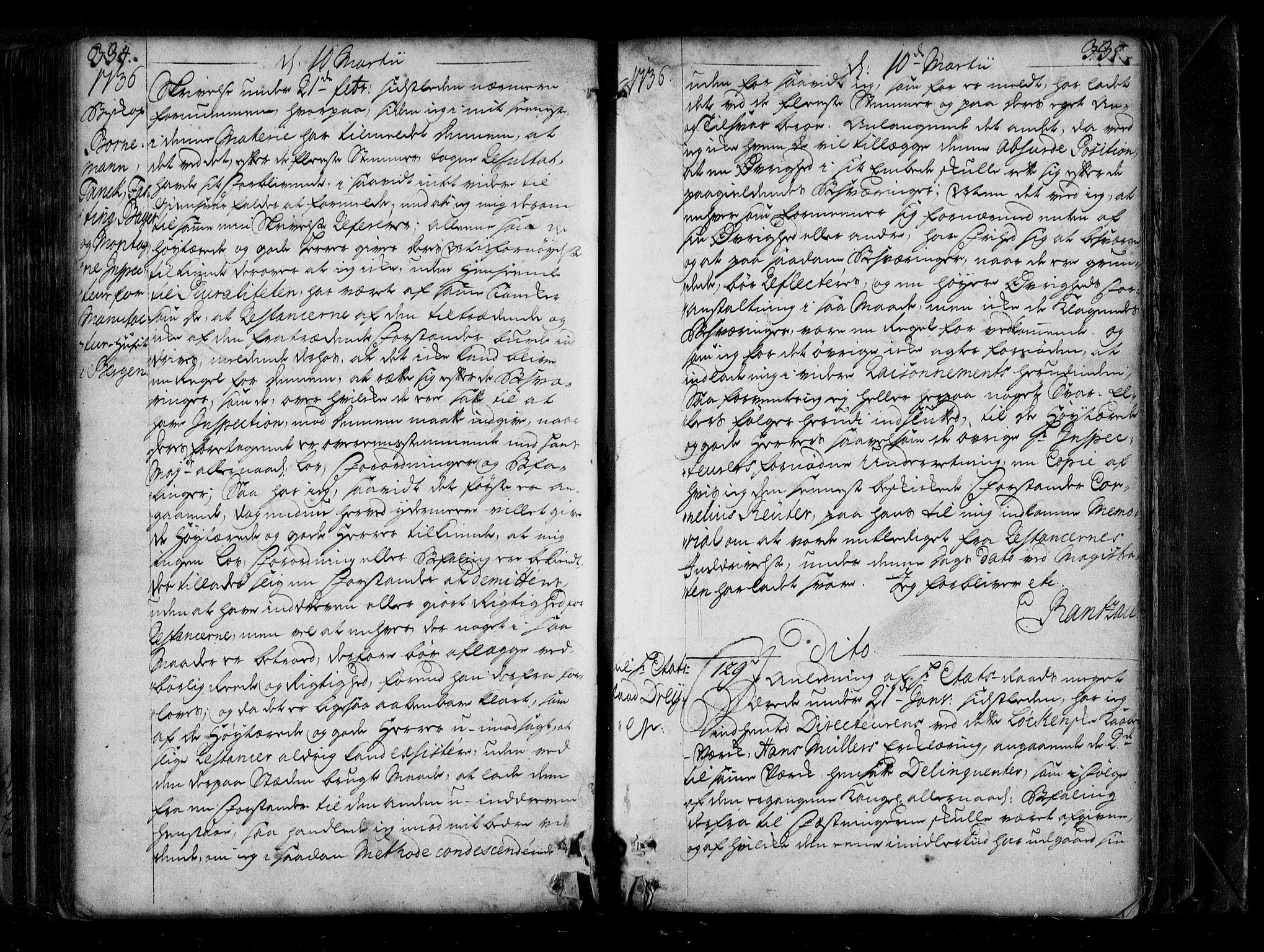 Stattholderembetet 1572-1771, AV/RA-EA-2870/Be/L0010: Allmenn kopibok, autorisert, 1735-1736, s. 334-335