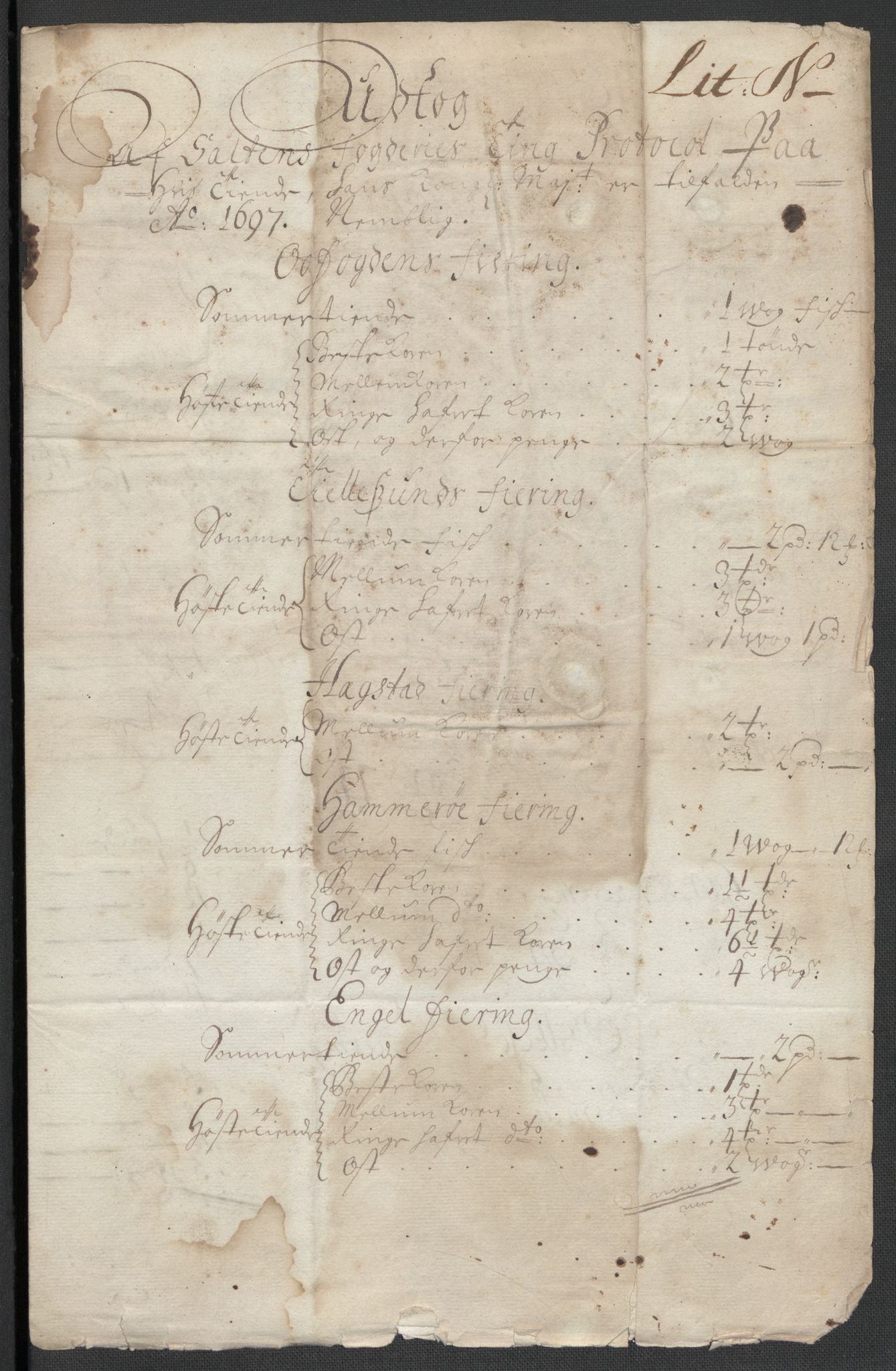 Rentekammeret inntil 1814, Reviderte regnskaper, Fogderegnskap, RA/EA-4092/R66/L4579: Fogderegnskap Salten, 1697-1700, s. 125