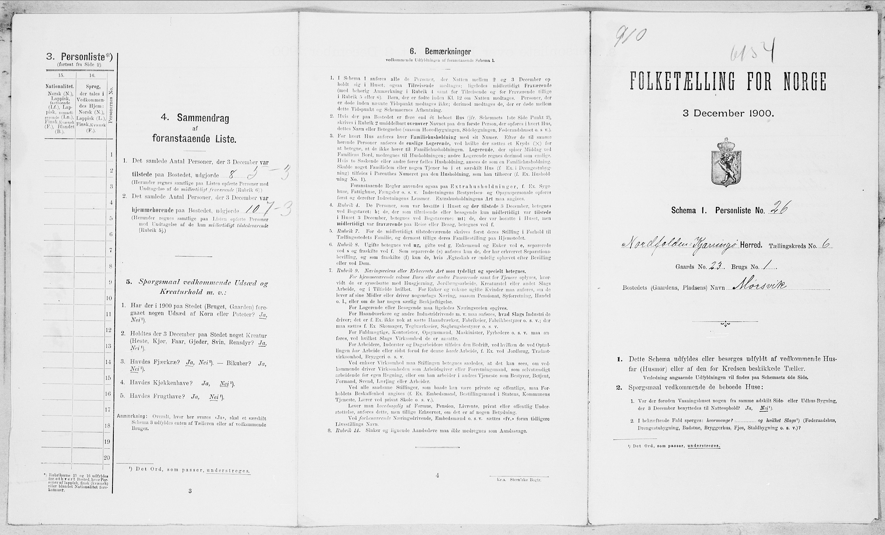 SAT, Folketelling 1900 for 1846 Nordfold-Kjerringøy herred, 1900, s. 620