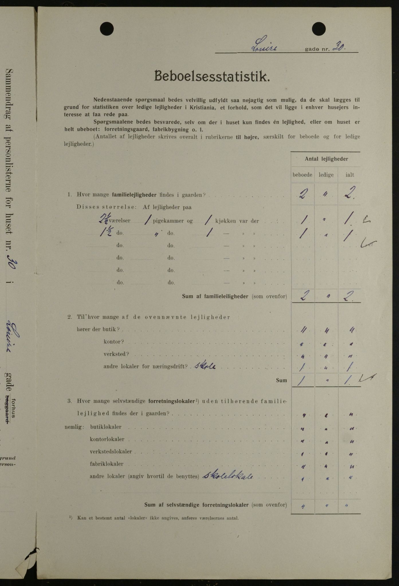 OBA, Kommunal folketelling 1.2.1908 for Kristiania kjøpstad, 1908, s. 52317