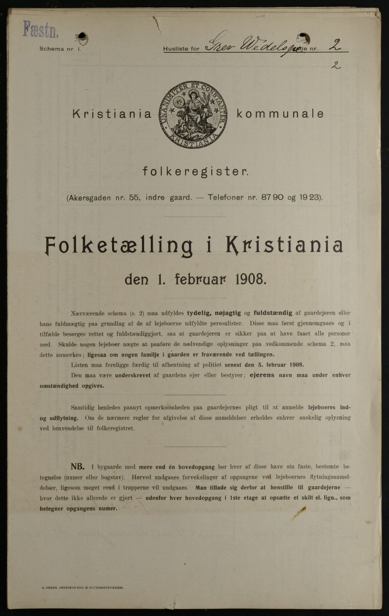 OBA, Kommunal folketelling 1.2.1908 for Kristiania kjøpstad, 1908, s. 26887